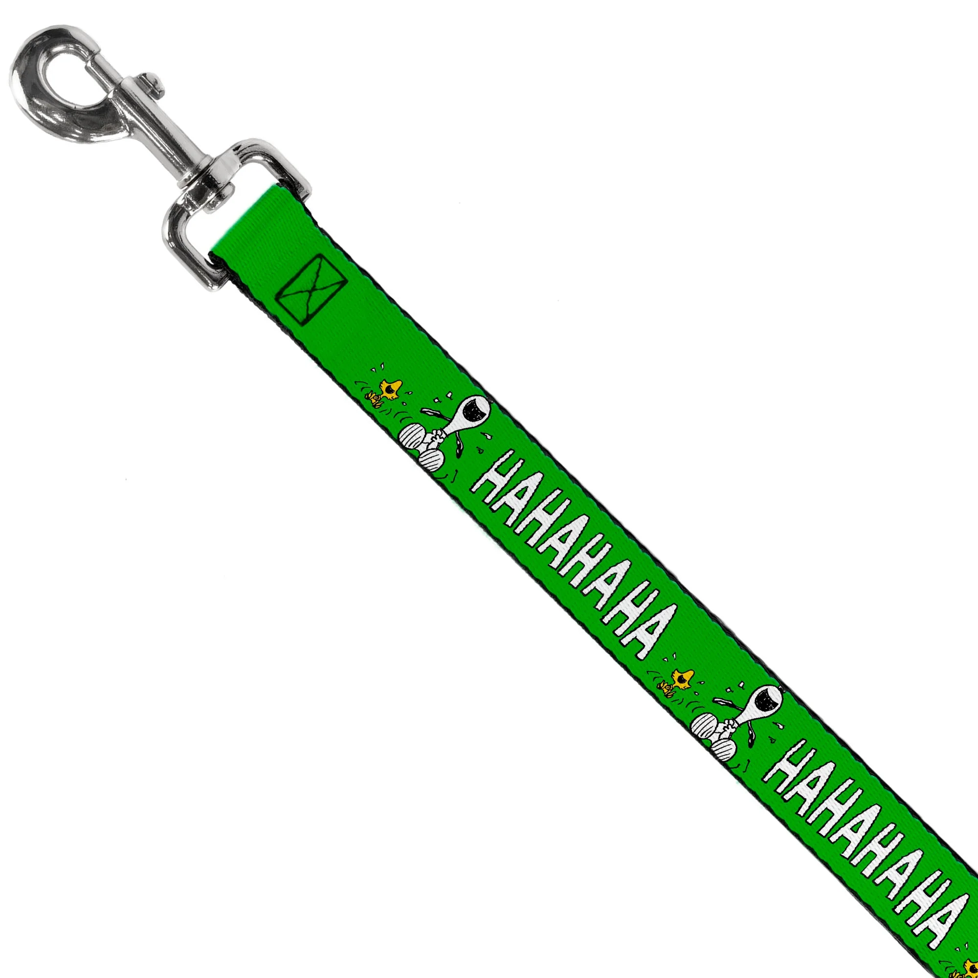 Dog Leash - Peanuts Snoopy and Woodstock Laughing HAHA Pose Green - Image 2