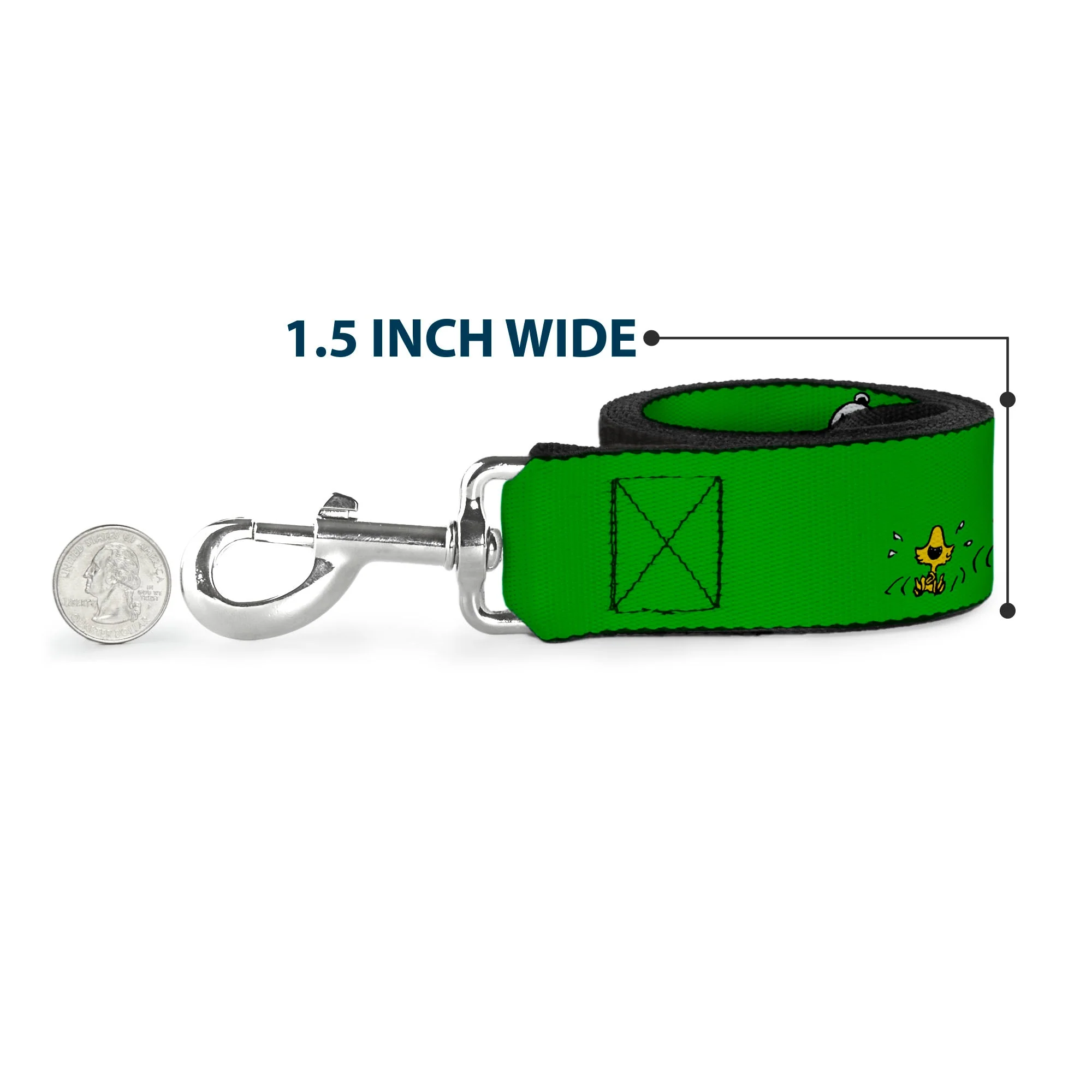 Dog Leash - Peanuts Snoopy and Woodstock Laughing HAHA Pose Green - Image 6
