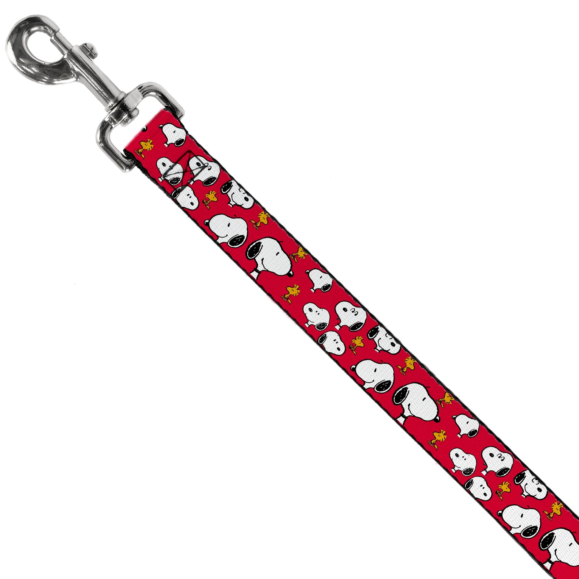 Dog Leash - Peanuts Snoopy and Woodstock Poses Scattered Red - Image 2
