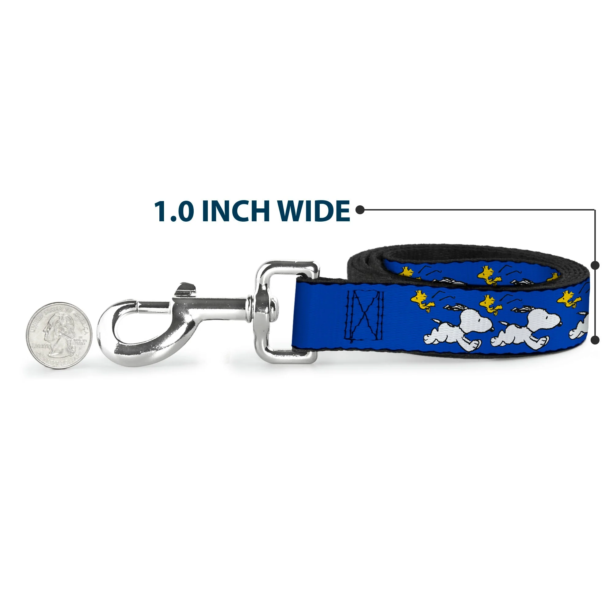 Dog Leash - Peanuts Snoopy Running and Woodstock Pose Blue - Image 5