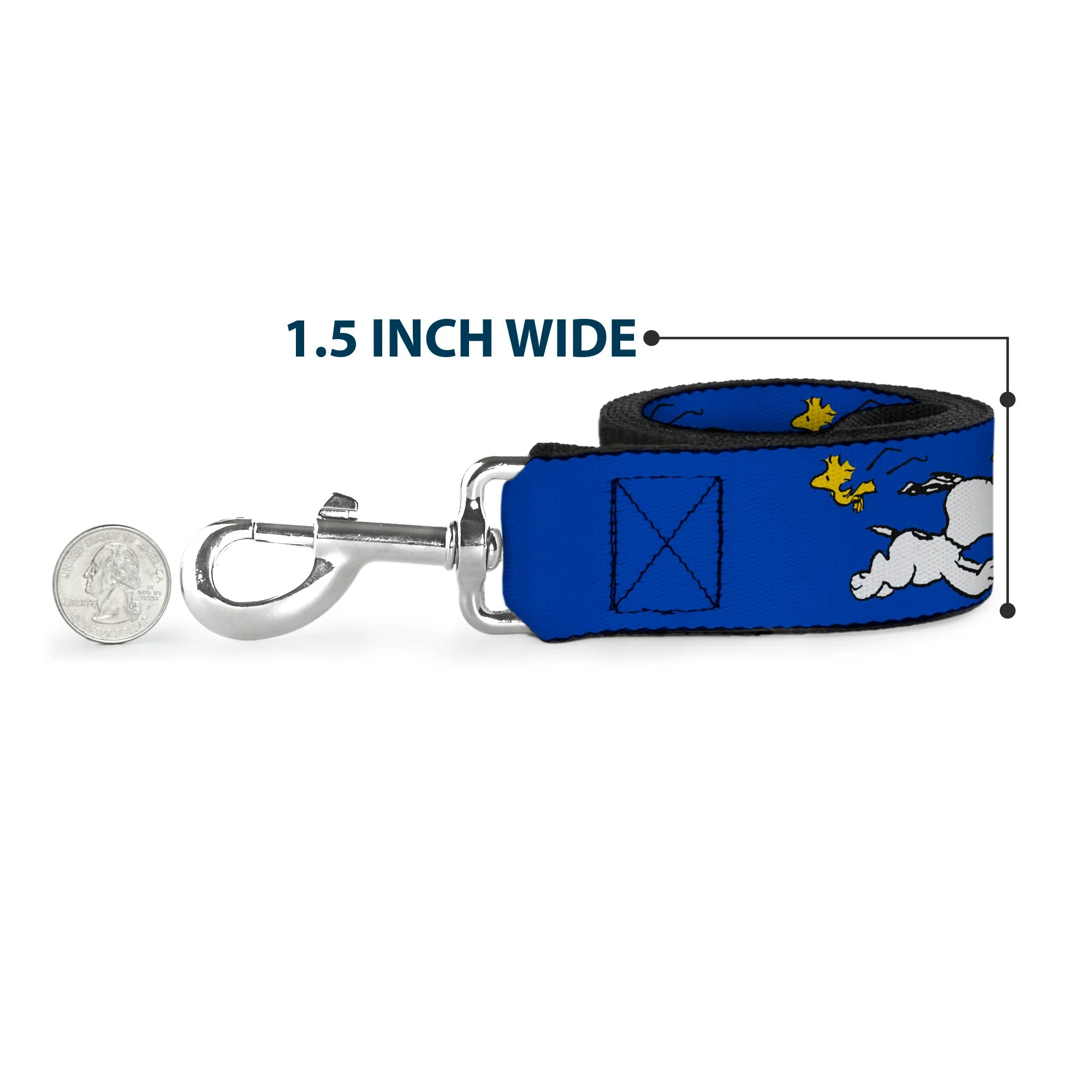 Dog Leash - Peanuts Snoopy Running and Woodstock Pose Blue - Image 6