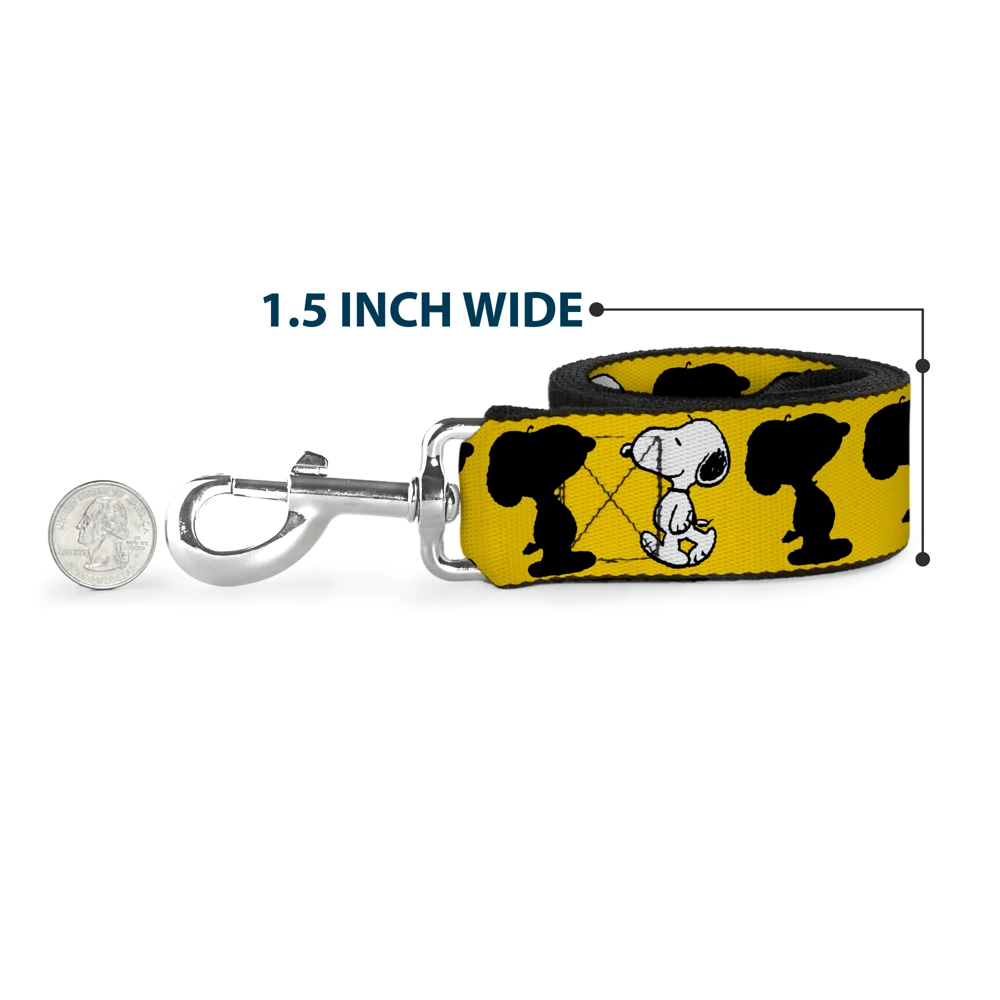 Dog Leash - Peanuts Snoopy Walking/Silhouette Pose Yellow/Black/White - Image 6