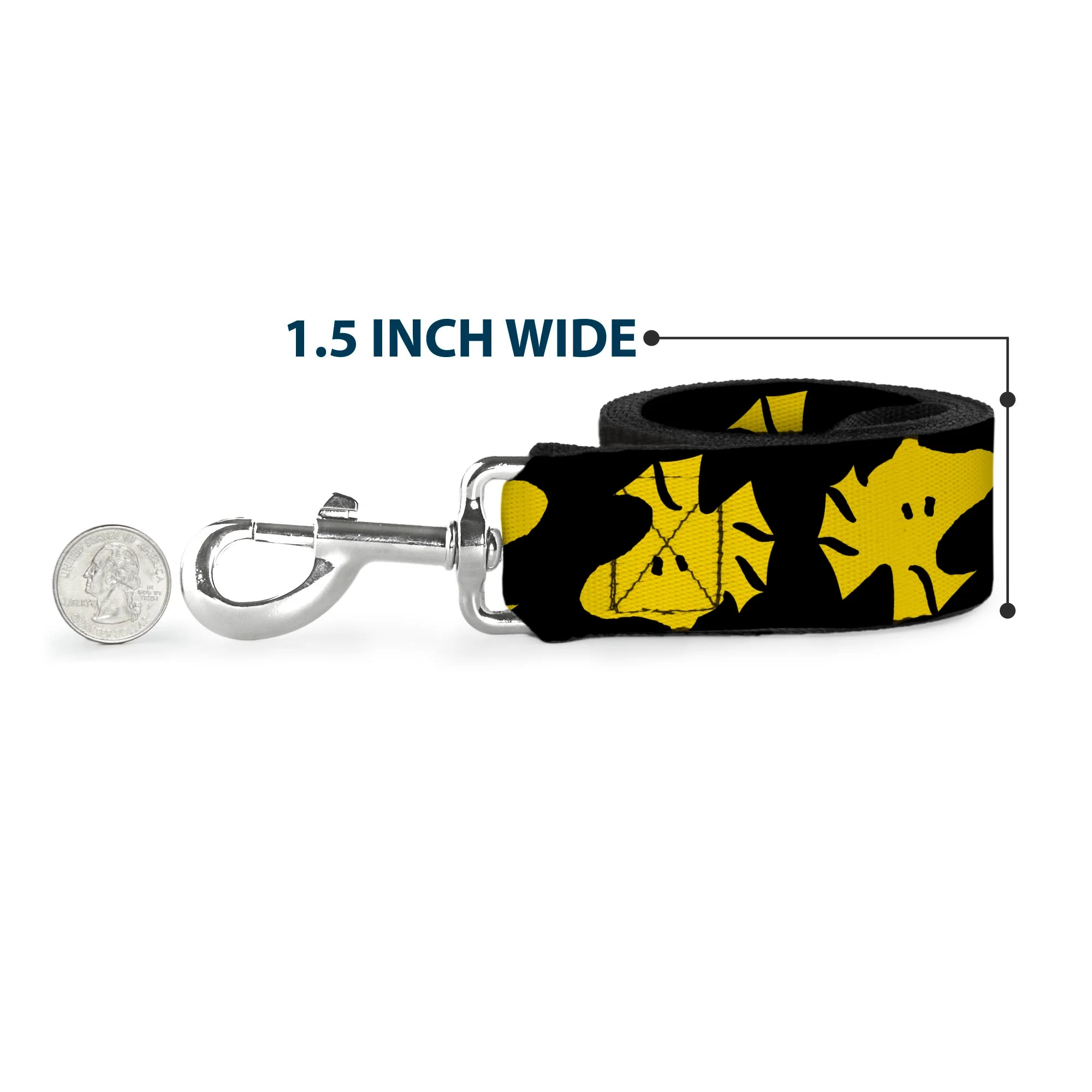 Dog Leash - Peanuts Woodstock Face Flip Black/Yellow - Image 6
