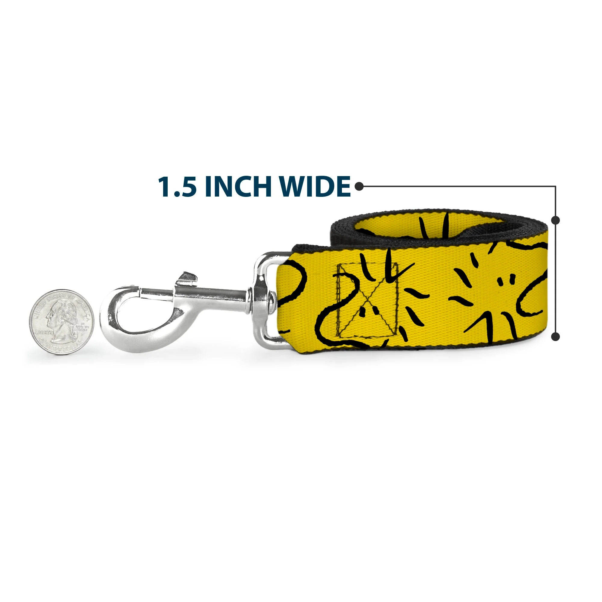 Dog Leash - Peanuts Woodstock Line Face Line Art Yellow/Black - Image 6