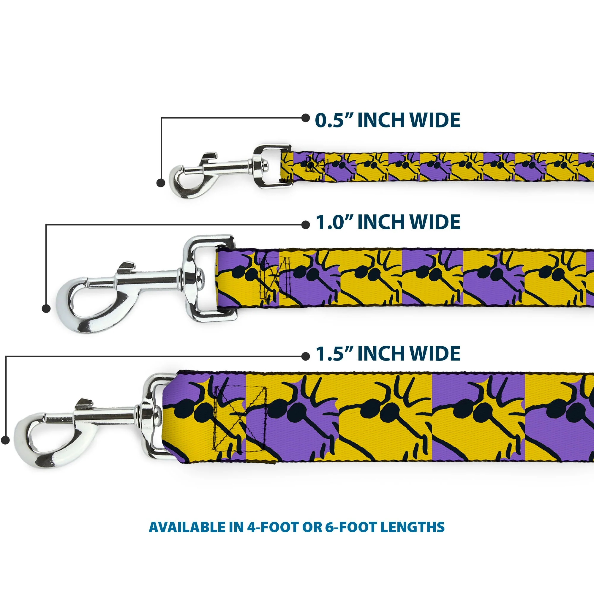 Dog Leash - Peanuts Woodstock Shades Pose Blocks Blue/Yellow/Black - Image 3