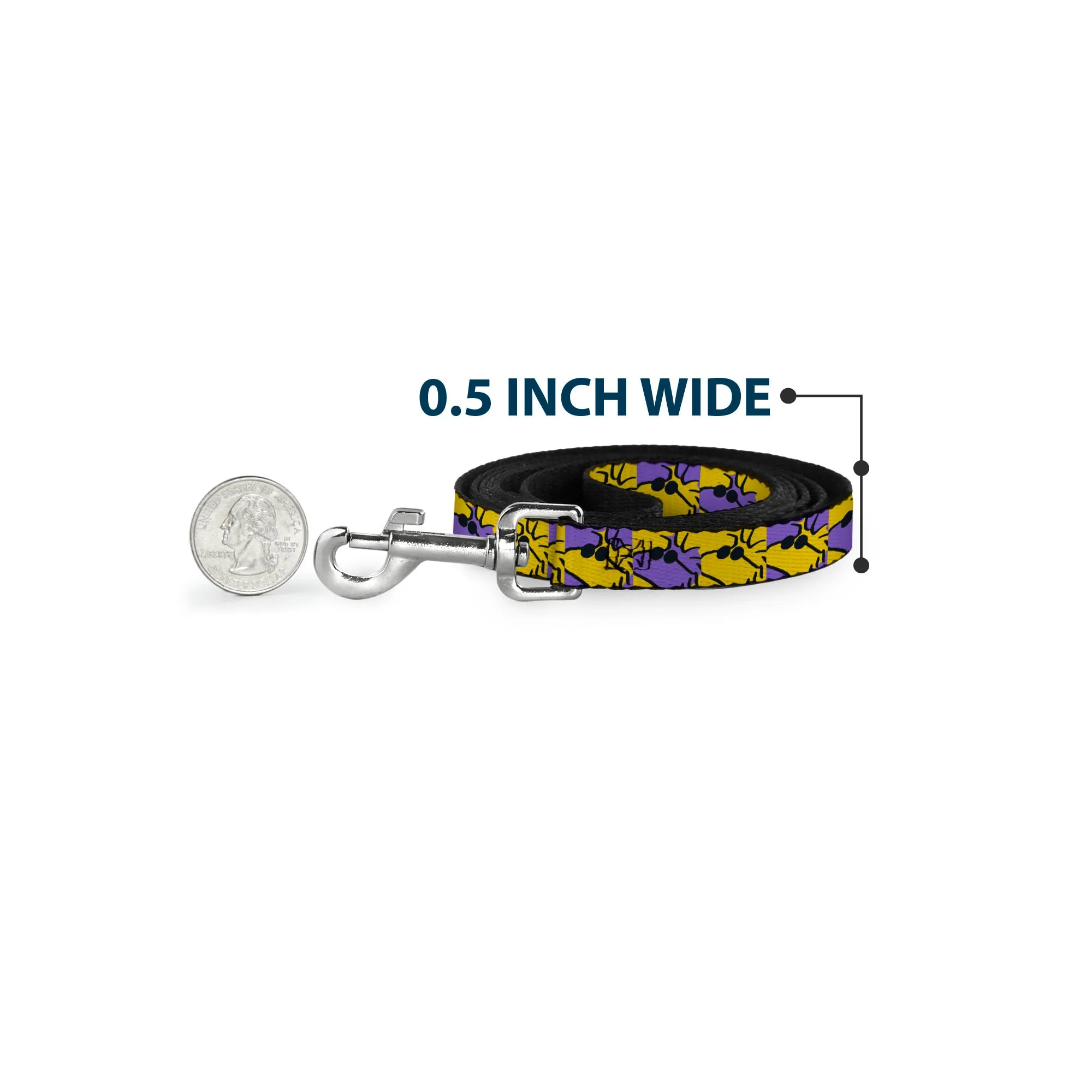 Dog Leash - Peanuts Woodstock Shades Pose Blocks Blue/Yellow/Black - Image 4