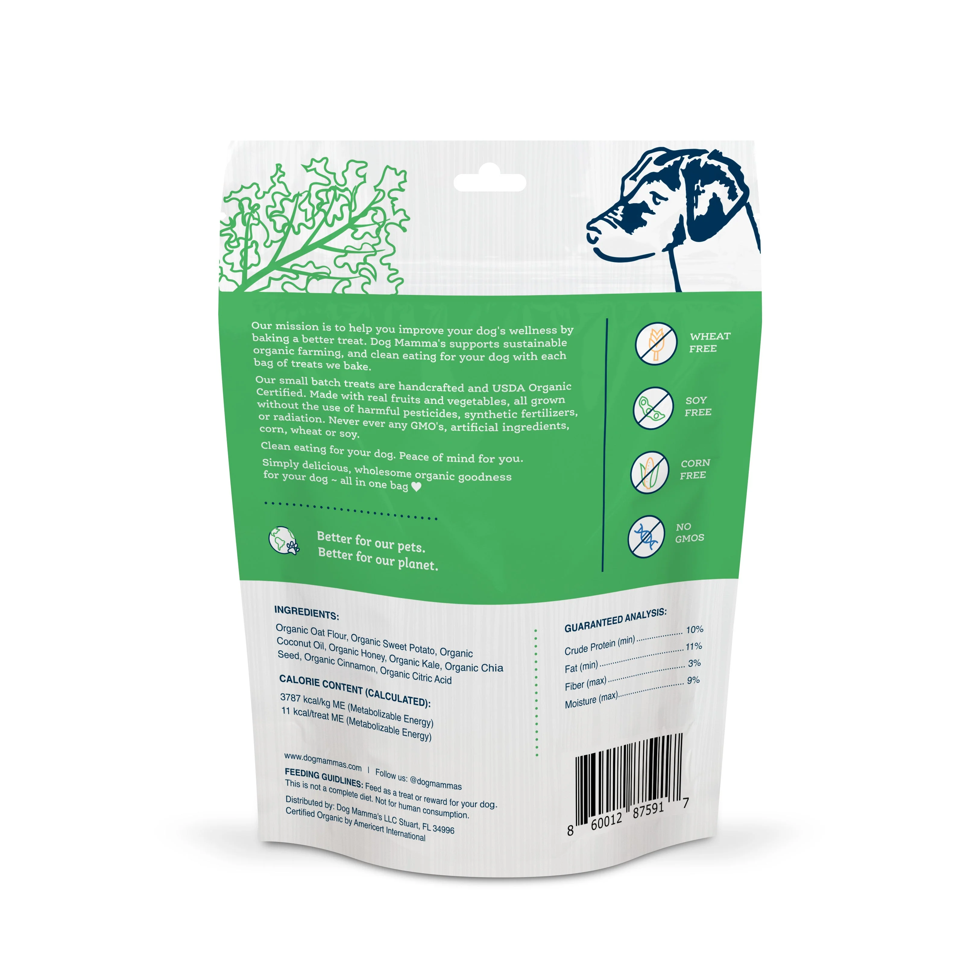 Dog Mamma's Organic Sweet Potato & Kale Recipe - USDA Organic Certified Dog Treats - Image 2