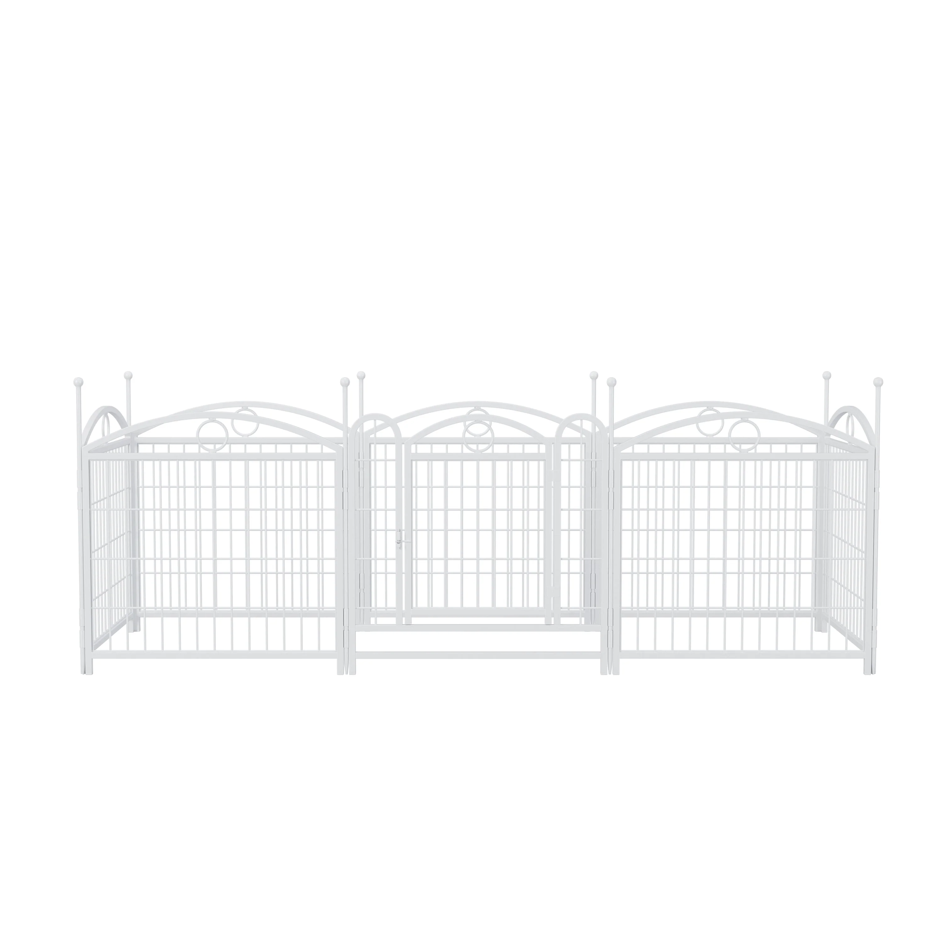Dog Playpen Indoor 24 inch 8 Panels Metal Dog Pen Pet Dog Fence Outdoor Exercise Pen with Doors, Heavy Duty Dog Fence Puppy Pen for Large Medium Small Dogs Indoor Outdoor Foldable Pet Exercise Pen - Image 10