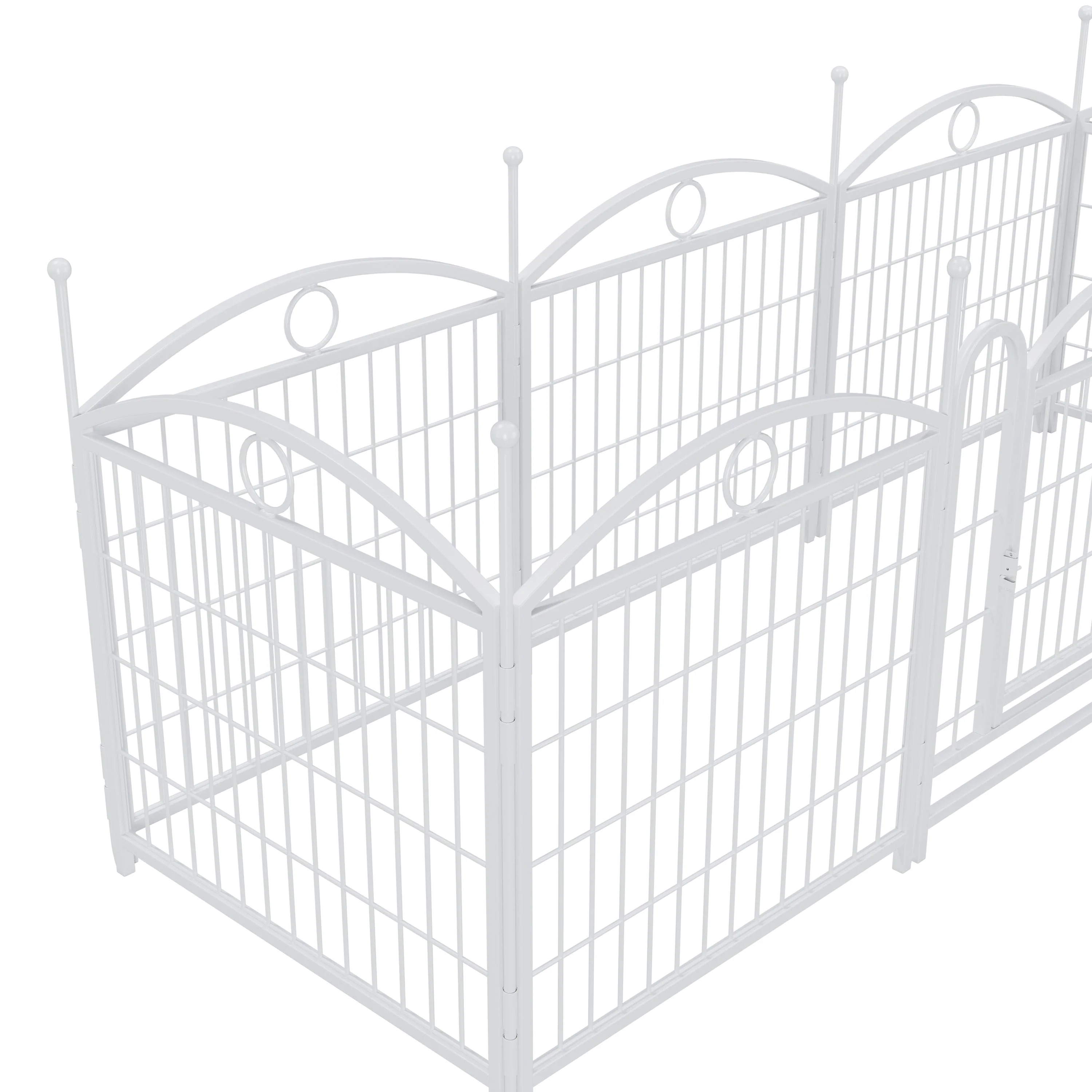 Dog Playpen Indoor 24 inch 8 Panels Metal Dog Pen Pet Dog Fence Outdoor Exercise Pen with Doors, Heavy Duty Dog Fence Puppy Pen for Large Medium Small Dogs Indoor Outdoor Foldable Pet Exercise Pen - Image 13