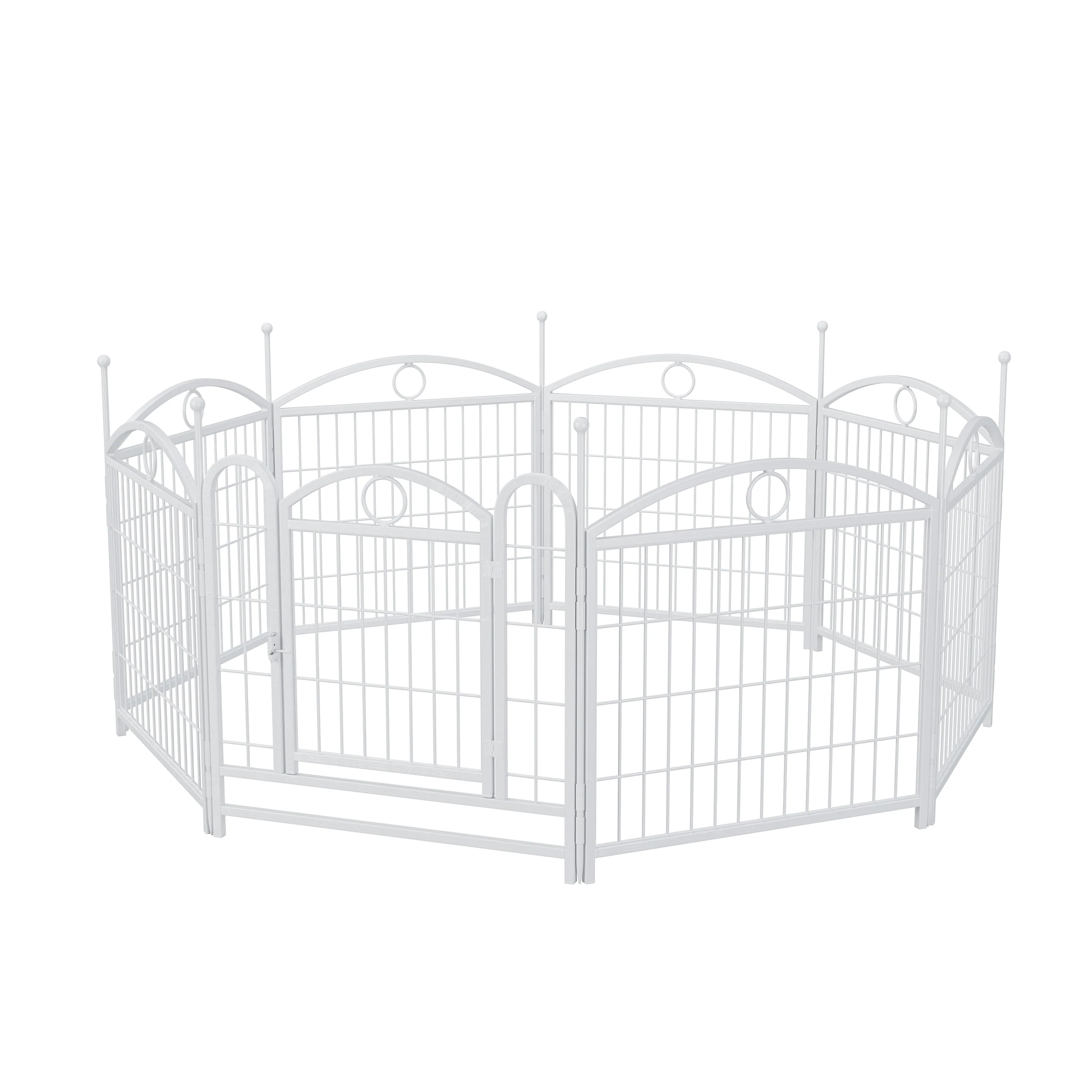 Dog Playpen Indoor 24 inch 8 Panels Metal Dog Pen Pet Dog Fence Outdoor Exercise Pen with Doors, Heavy Duty Dog Fence Puppy Pen for Large Medium Small Dogs Indoor Outdoor Foldable Pet Exercise Pen - Image 8