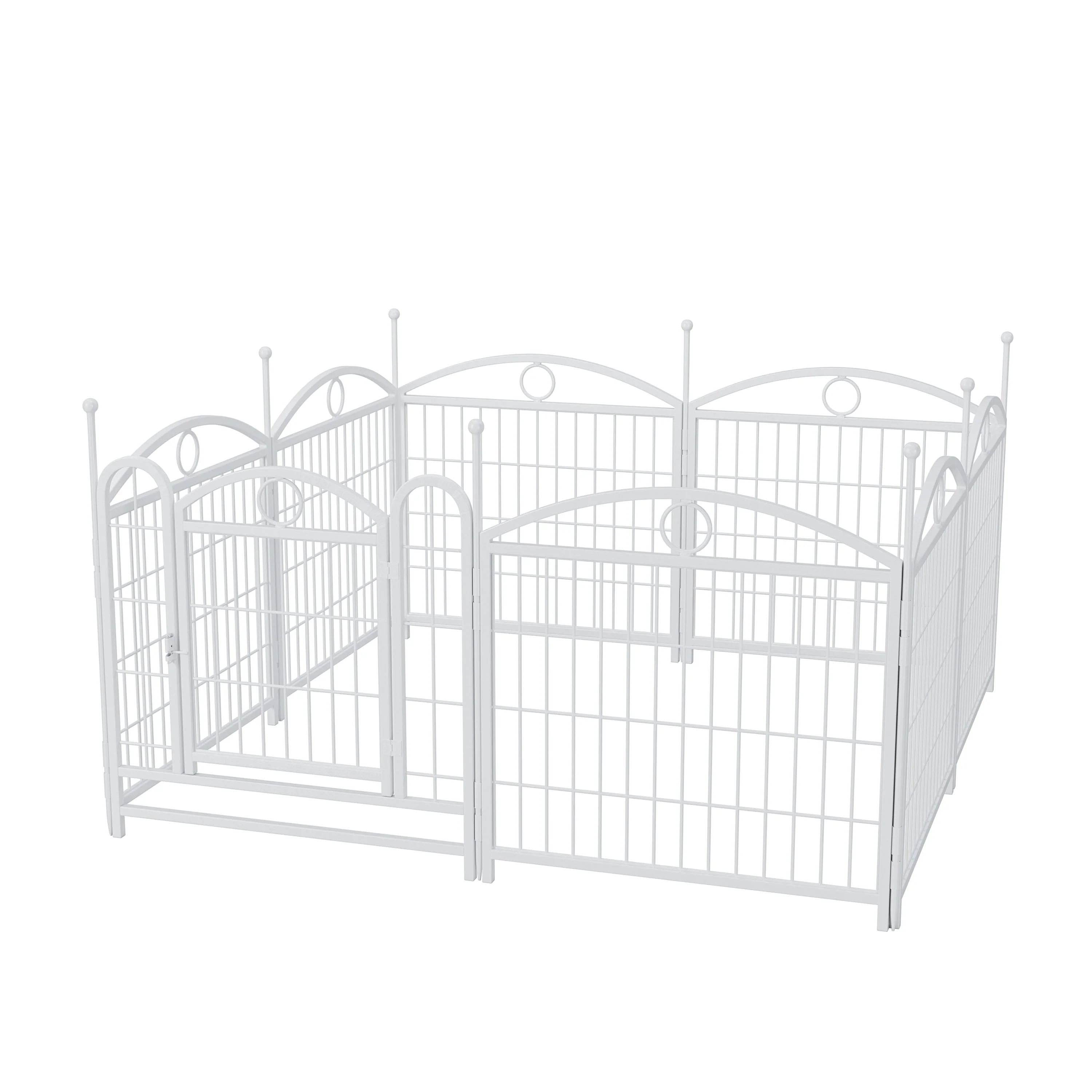 Dog Playpen Indoor 24 inch 8 Panels Metal Dog Pen Pet Dog Fence Outdoor Exercise Pen with Doors, Heavy Duty Dog Fence Puppy Pen for Large Medium Small Dogs Indoor Outdoor Foldable Pet Exercise Pen - Image 9