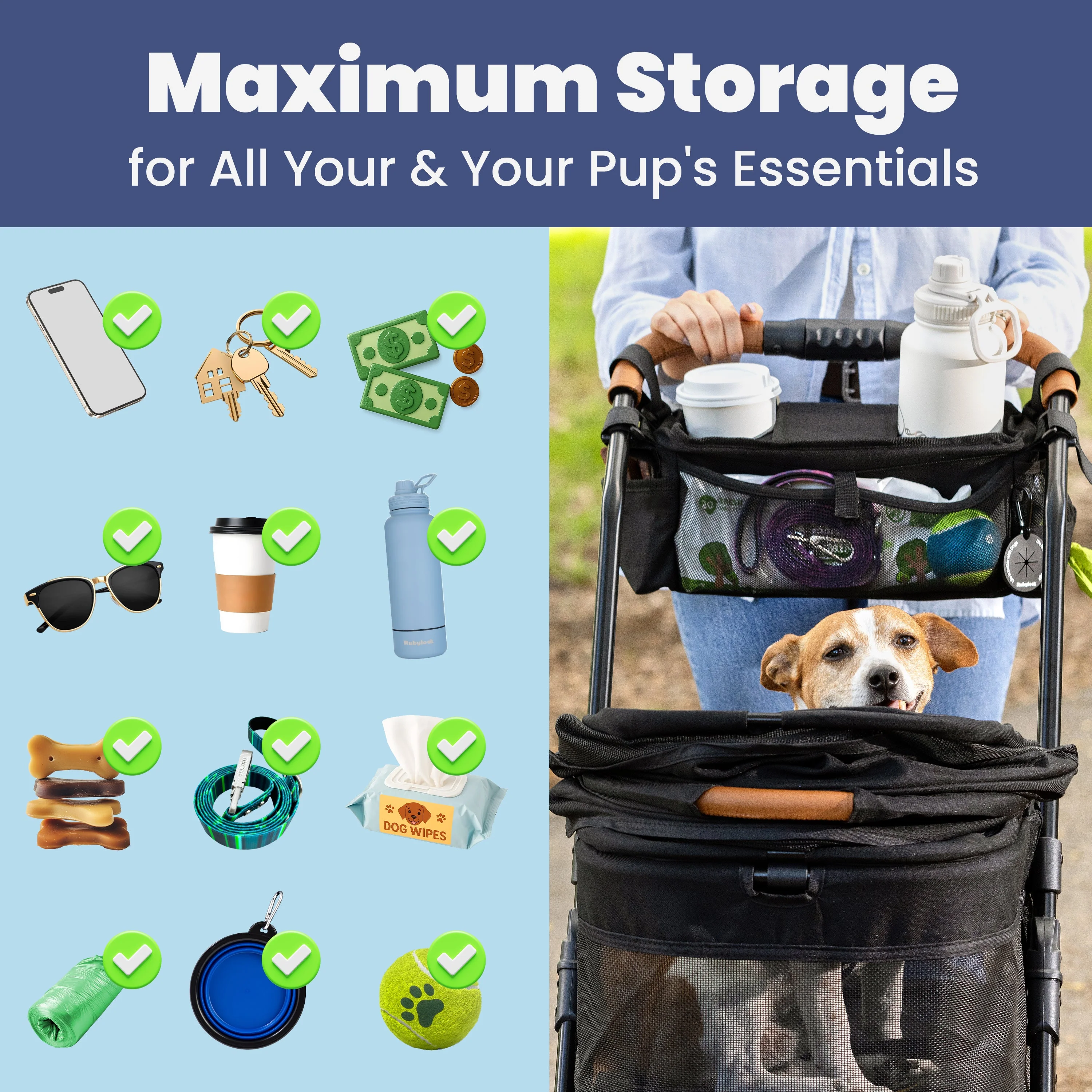 Dog Stroller Caddy Organizer - Image 7
