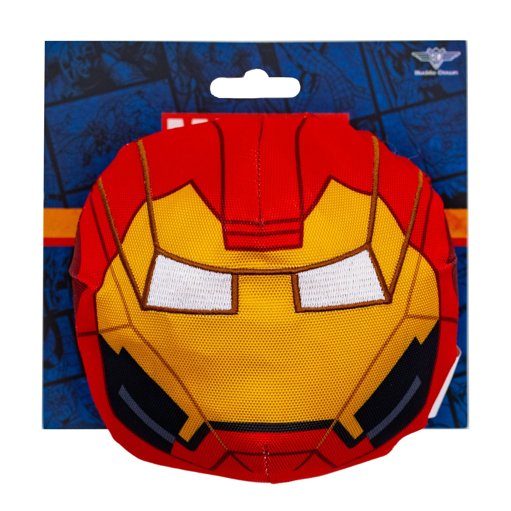 Dog Toy Ballistic Squeaker - Iron Man Face Red - Image 3