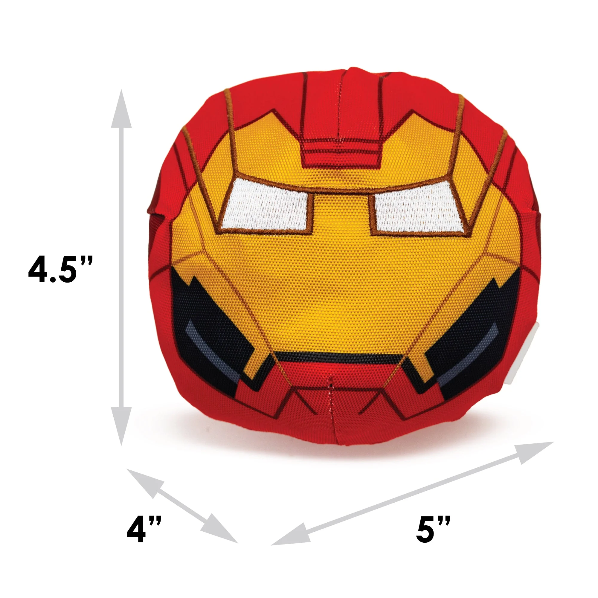 Dog Toy Ballistic Squeaker - Iron Man Face Red - Image 4