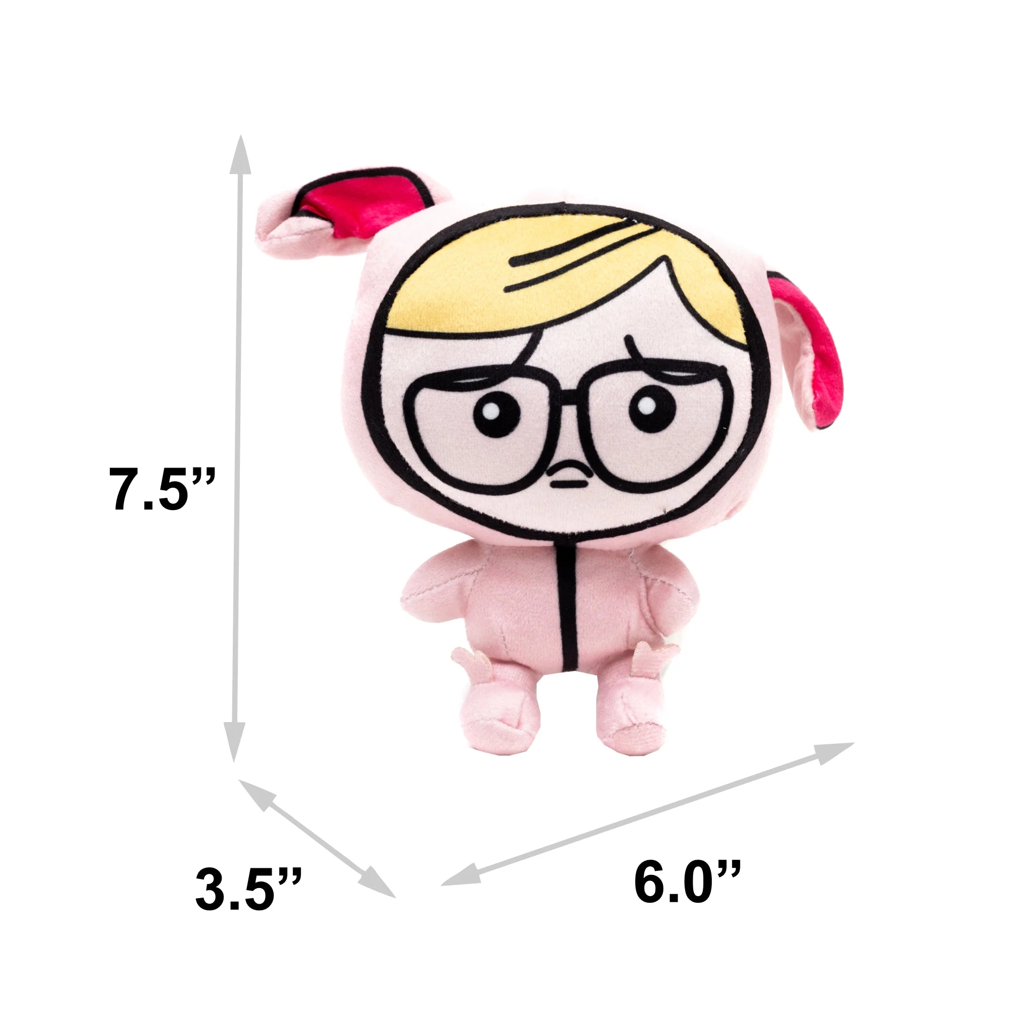 Dog Toy Squeaker Plush - A Christmas Story Ralphie Pink Bunny Pajama Pose - Image 3