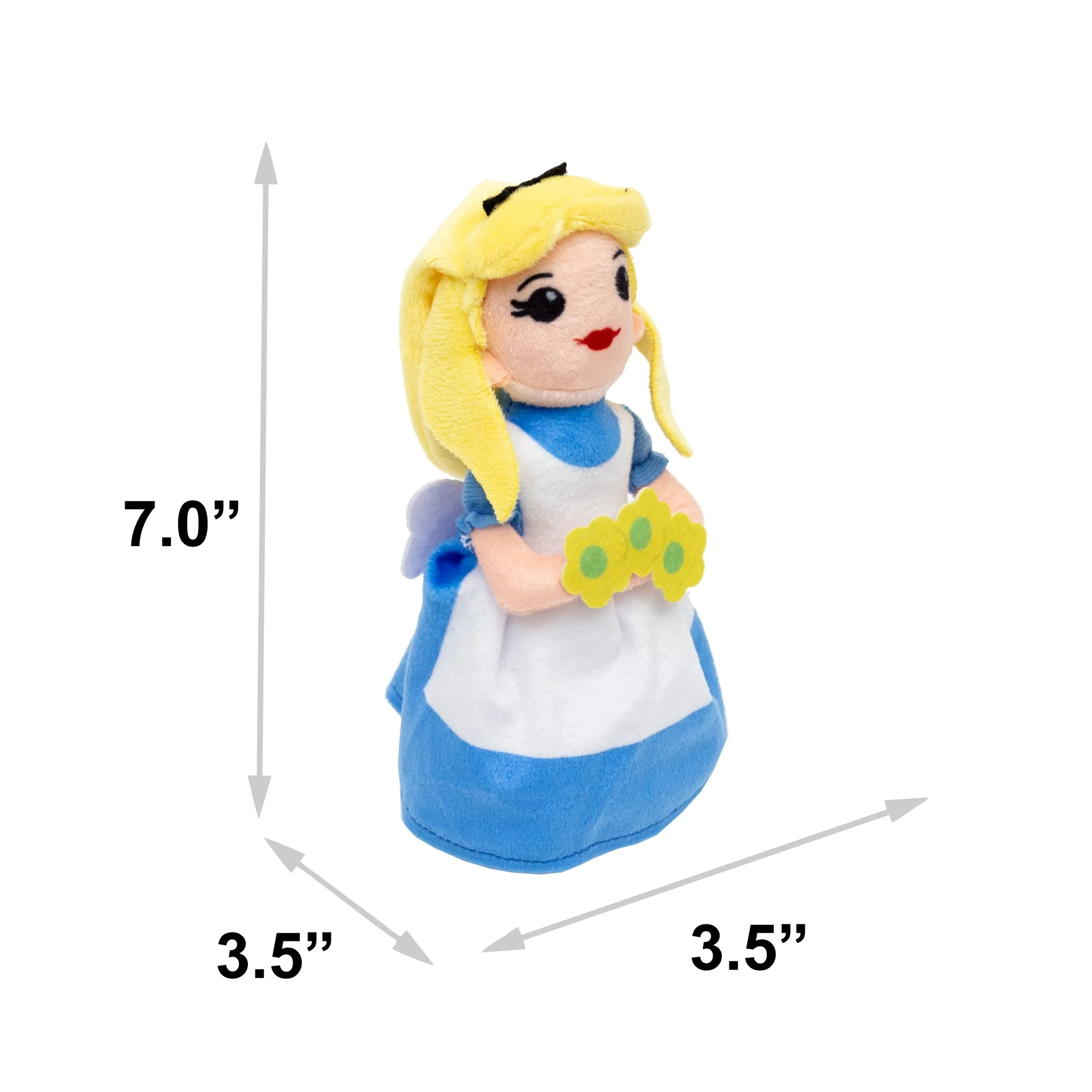 Dog Toy Squeaker Plush - Alice in Wonderland with Flowers Full Body Pose - Image 4