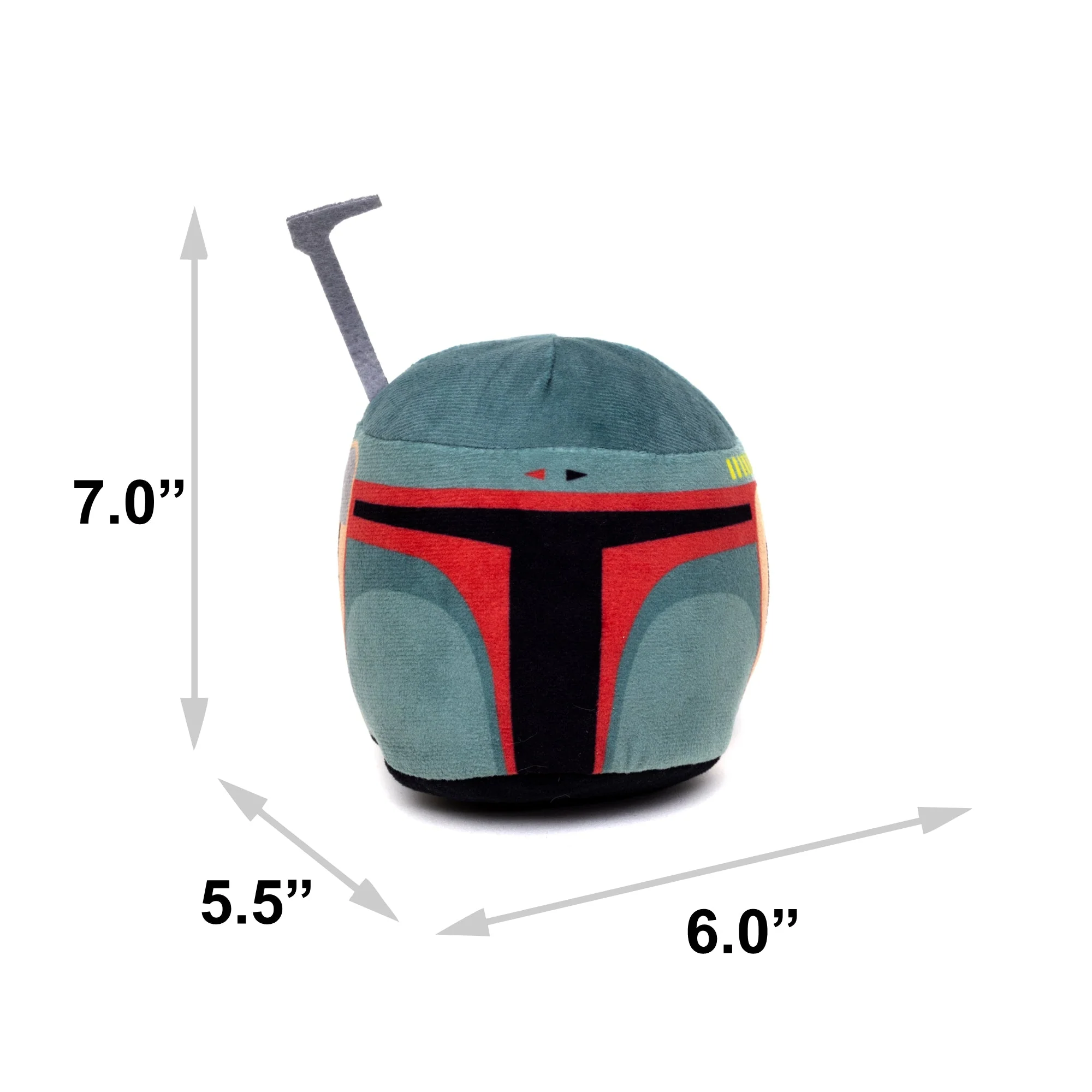 Dog Toy Squeaker Plush - Boba Fett Helmet Green - Image 4