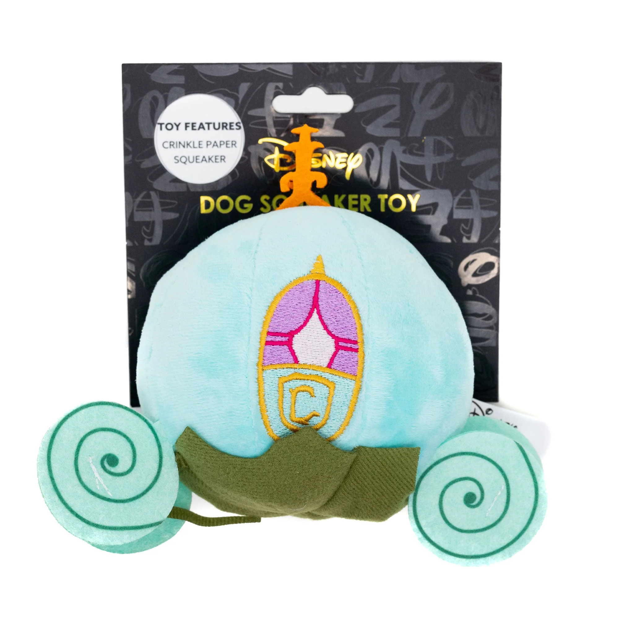 Dog Toy Squeaker Plush - Cinderella Pumpkin Carriage Light Blue - Image 2