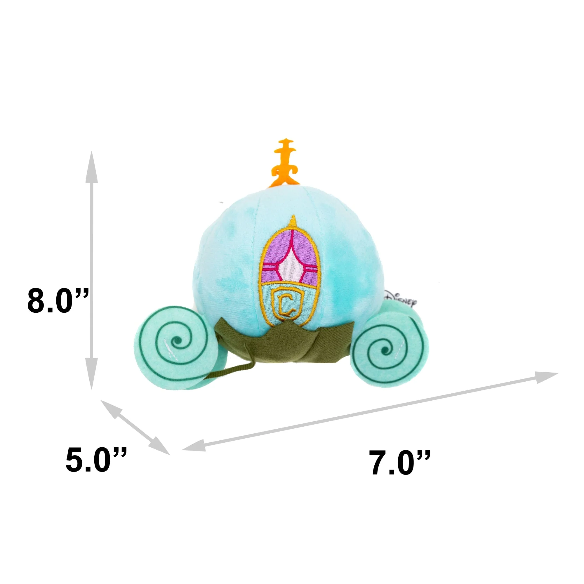 Dog Toy Squeaker Plush - Cinderella Pumpkin Carriage Light Blue - Image 3