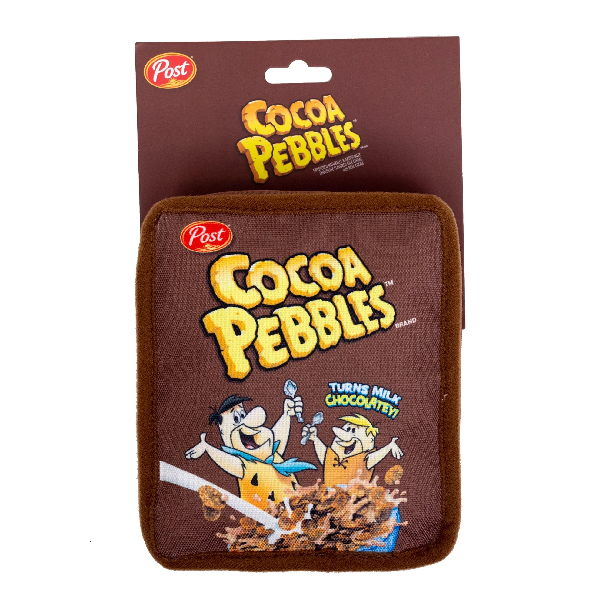 Dog Toy Squeaker Plush - Cocoa Pebbles Fred Flintstone and Barney Rubble Cereal Box Replica - Image 4