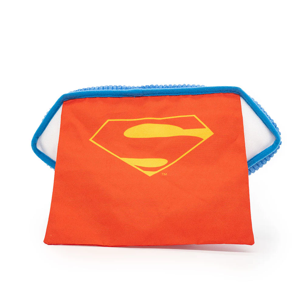Dog Toy Squeaker Plush - DC League of Super-Pets Superman Dog Krypto the Super Dog Logo with Cape Blue Red Yellow - Image 3