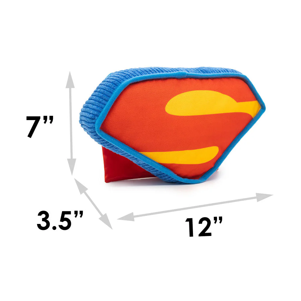 Dog Toy Squeaker Plush - DC League of Super-Pets Superman Dog Krypto the Super Dog Logo with Cape Blue Red Yellow - Image 4