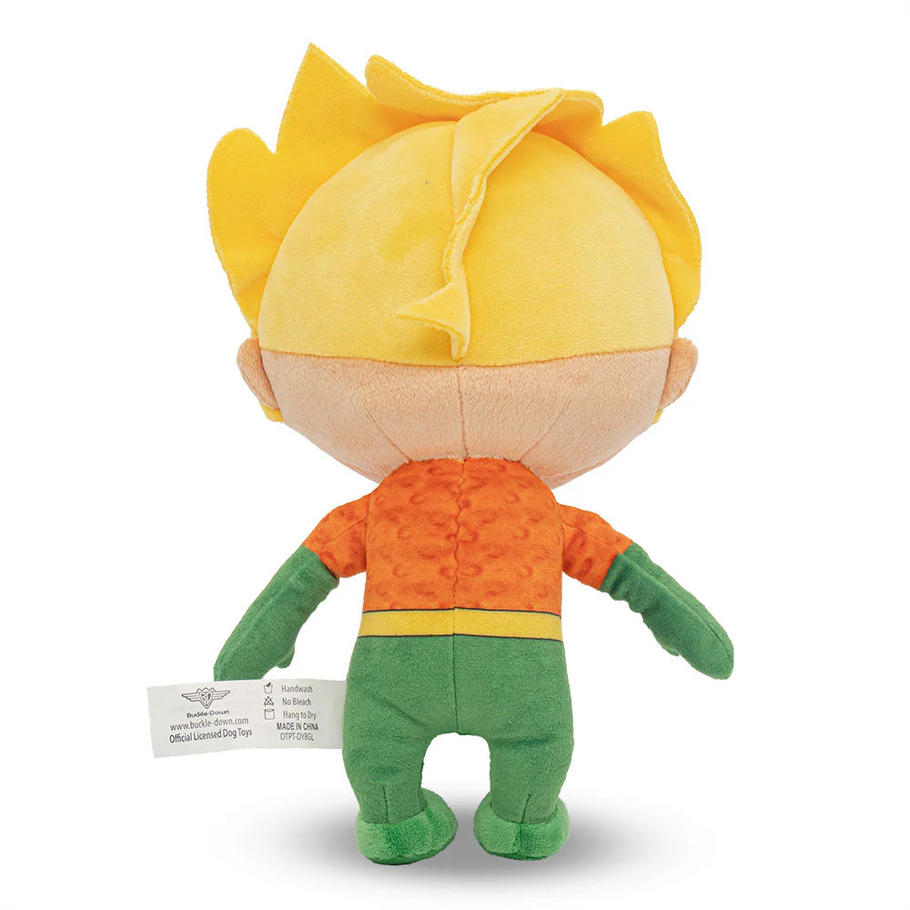 Dog Toy Squeaker Plush - DC Super Friends Collection Chibi Aquaman Full Body Standing Pose - Image 3
