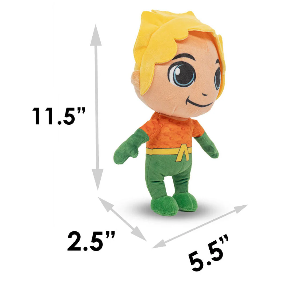 Dog Toy Squeaker Plush - DC Super Friends Collection Chibi Aquaman Full Body Standing Pose - Image 4