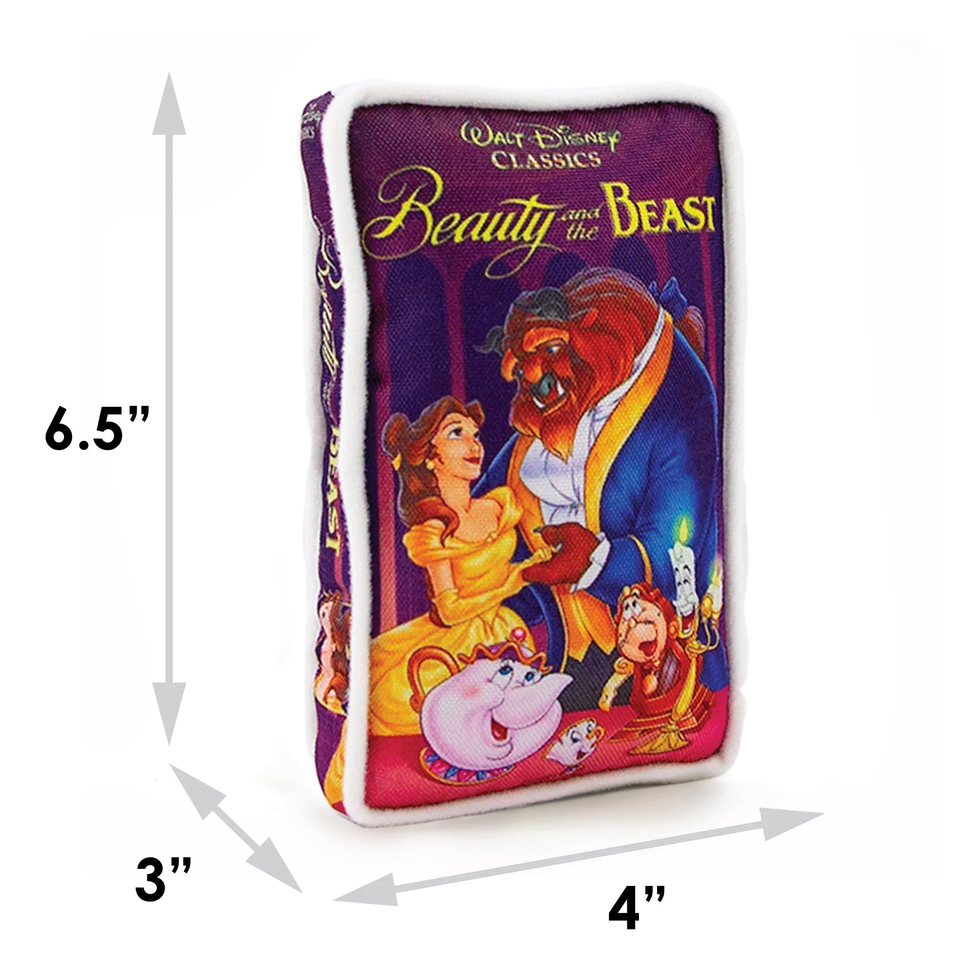 Dog Toy Squeaker Plush - Disney Beauty and the Beast VHS Tape Replica - Image 4