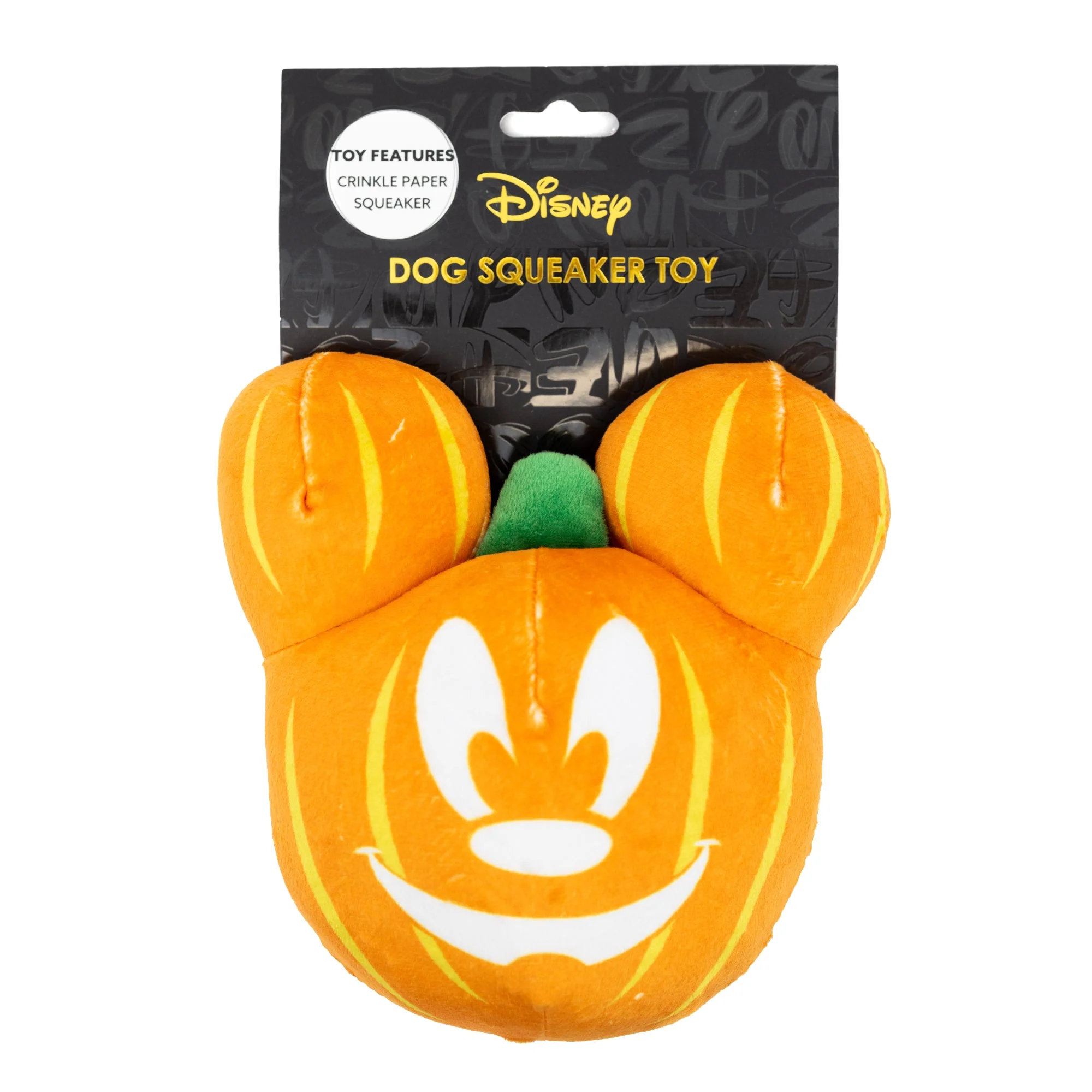 Dog Toy Squeaker Plush - Disney Halloween Mickey Mouse Pumpkin Face - Image 4