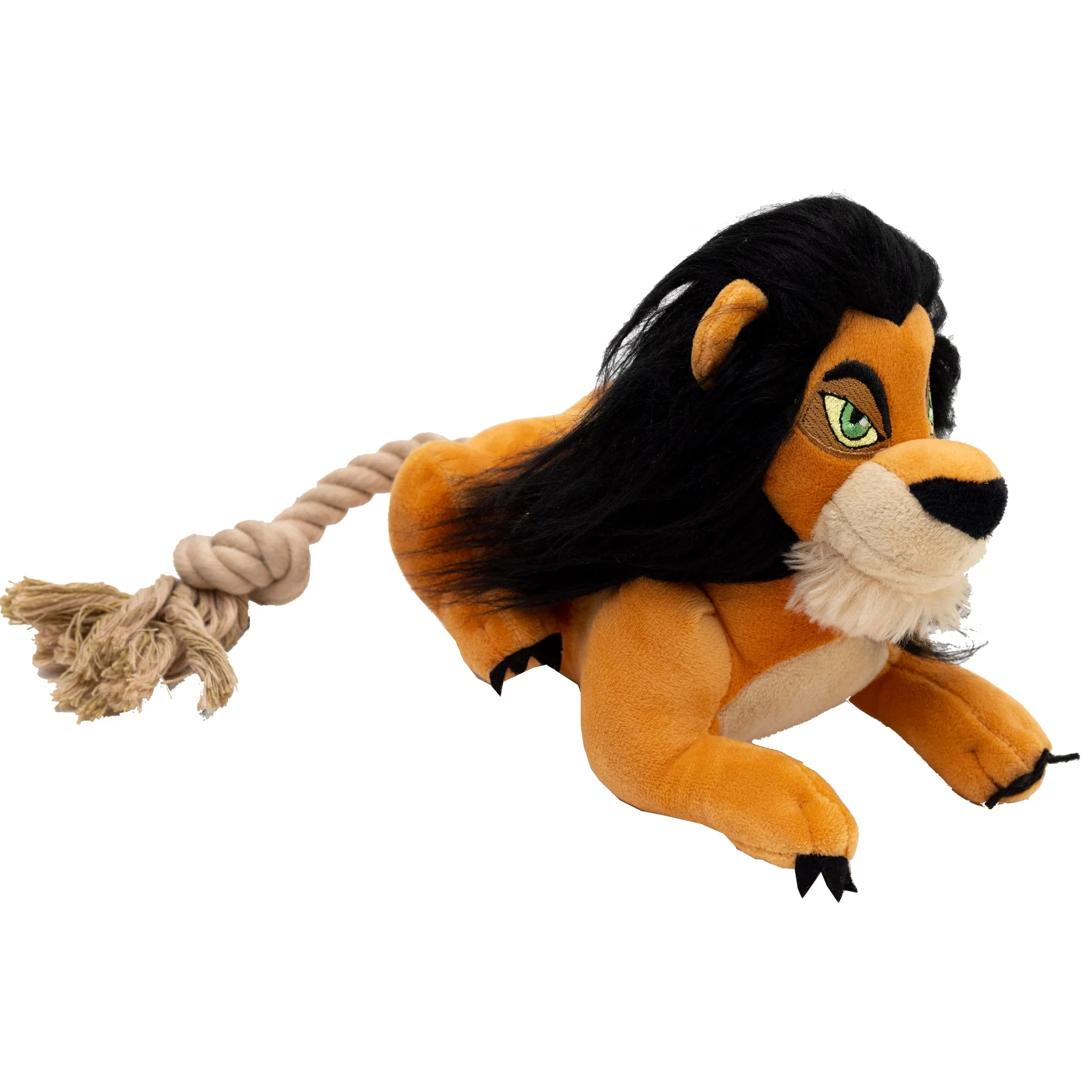 Dog Toy Squeaker Plush - Disney The Lion King Scar Full Body Pose with Rope Tail - Image 2