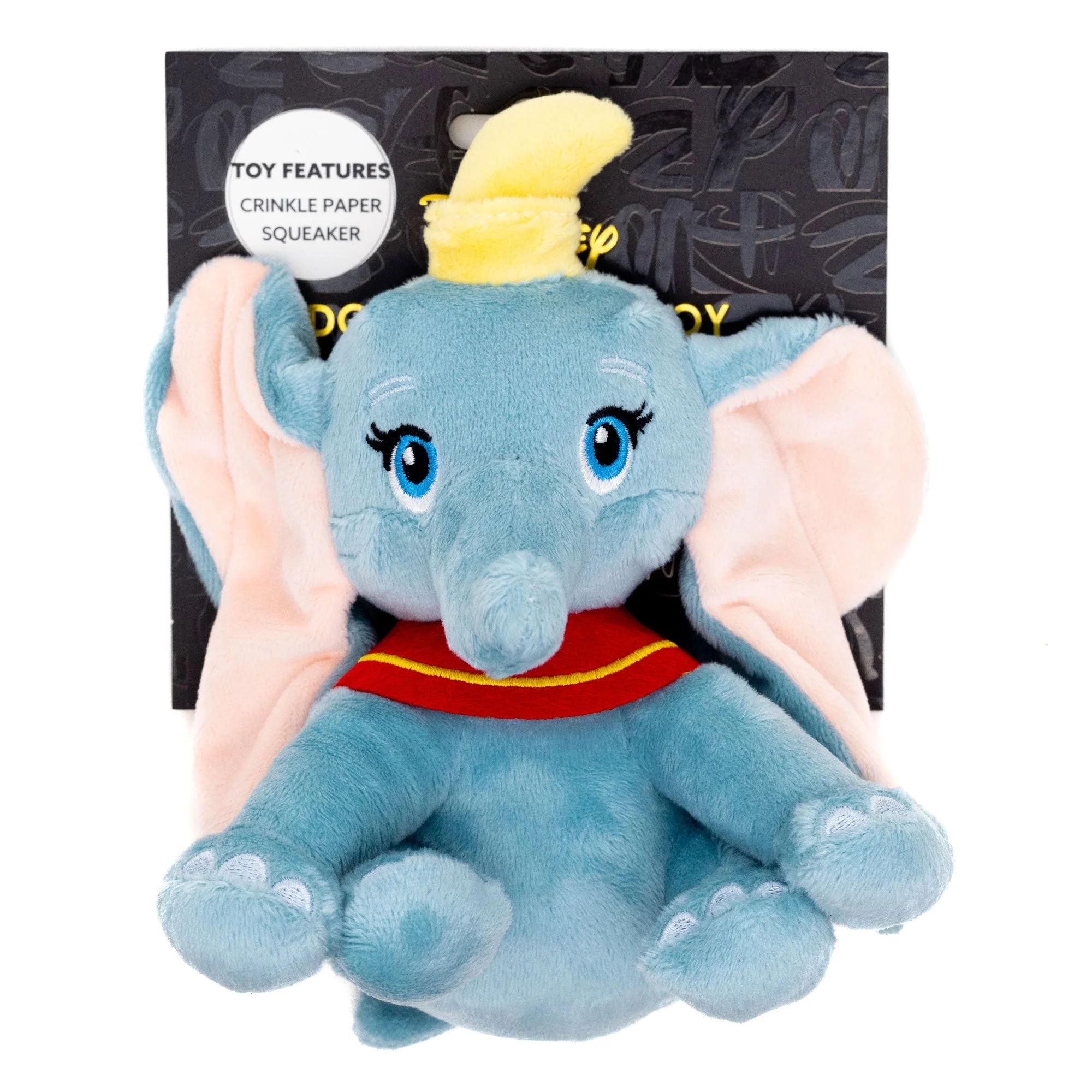 Dog Toy Squeaker Plush - Dumbo Full Body Sitting Pose Gray - Image 3