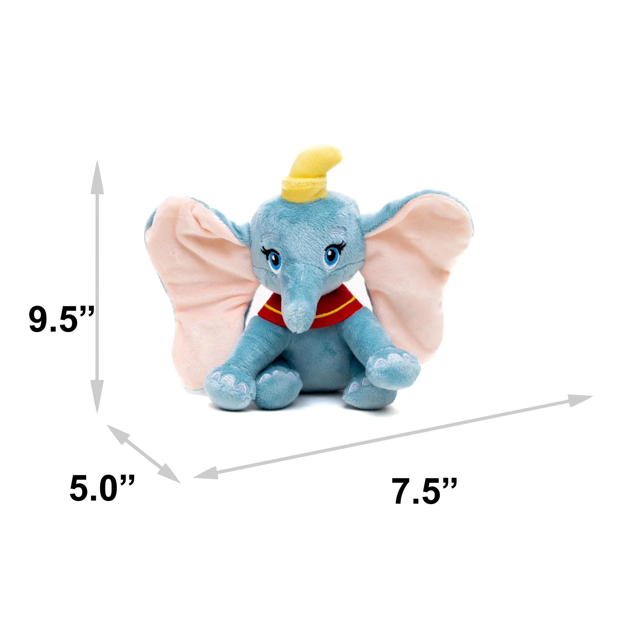 Dog Toy Squeaker Plush - Dumbo Full Body Sitting Pose Gray - Image 4