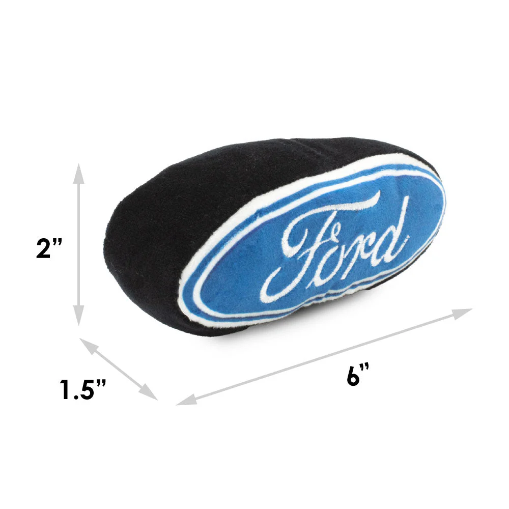 Dog Toy Squeaker Plush - FORD Script Oval Blue White - Image 2