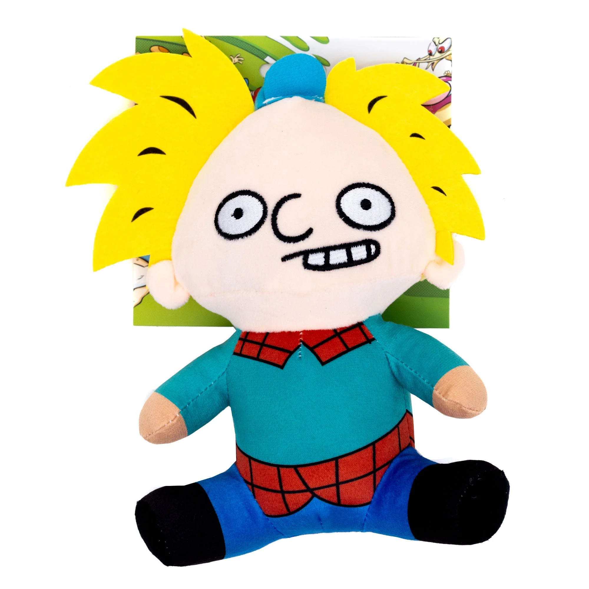 Dog Toy Squeaker Plush - Hey Arnold! Arnold Full Body Sitting Pose - Image 3
