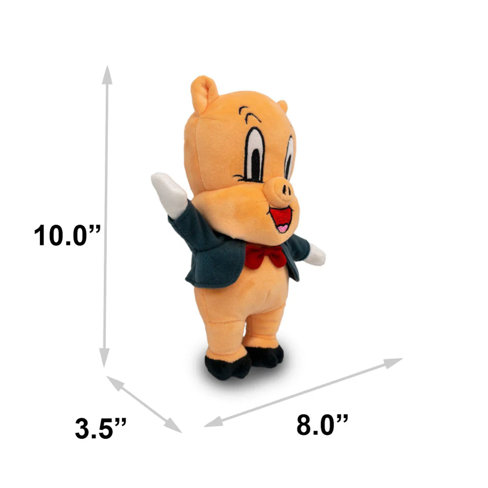 Dog Toy Squeaker Plush - Looney Tunes Porky Pig Full Body Standing Pose - Image 4
