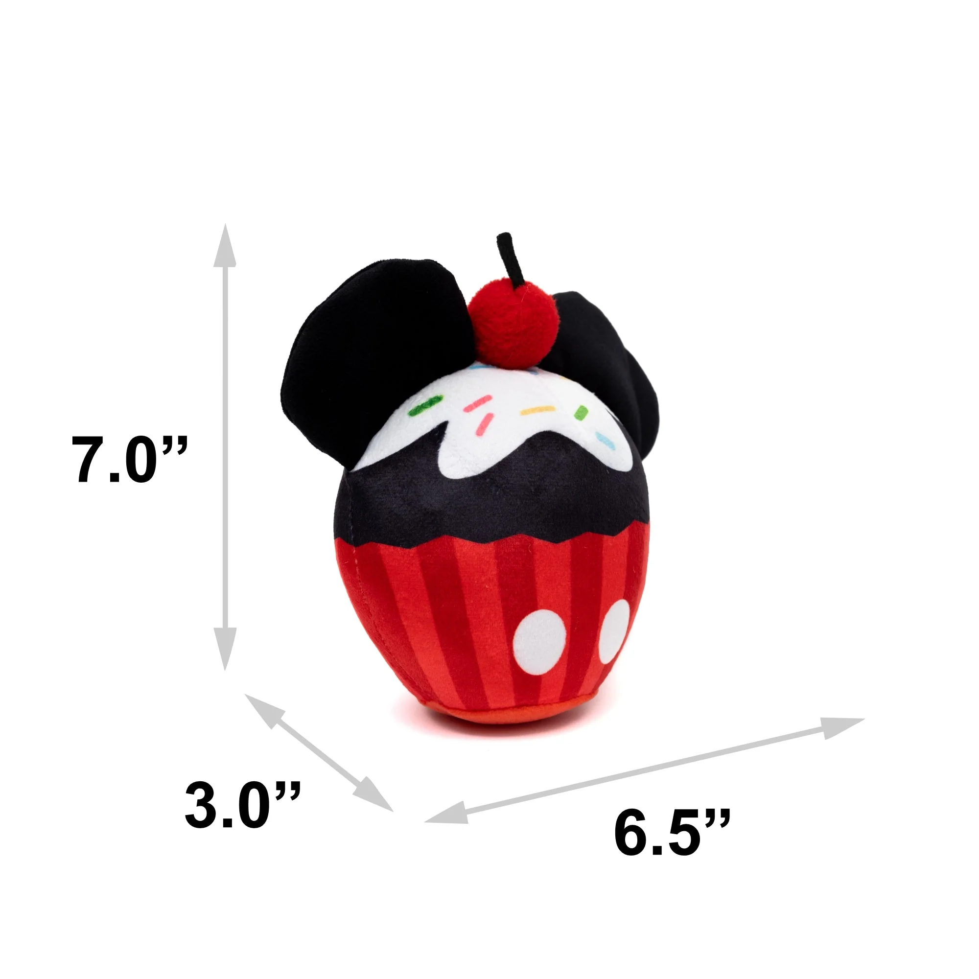 Dog Toy Squeaker Plush - Mickey Mouse Cupcake with Ears Red - Image 5