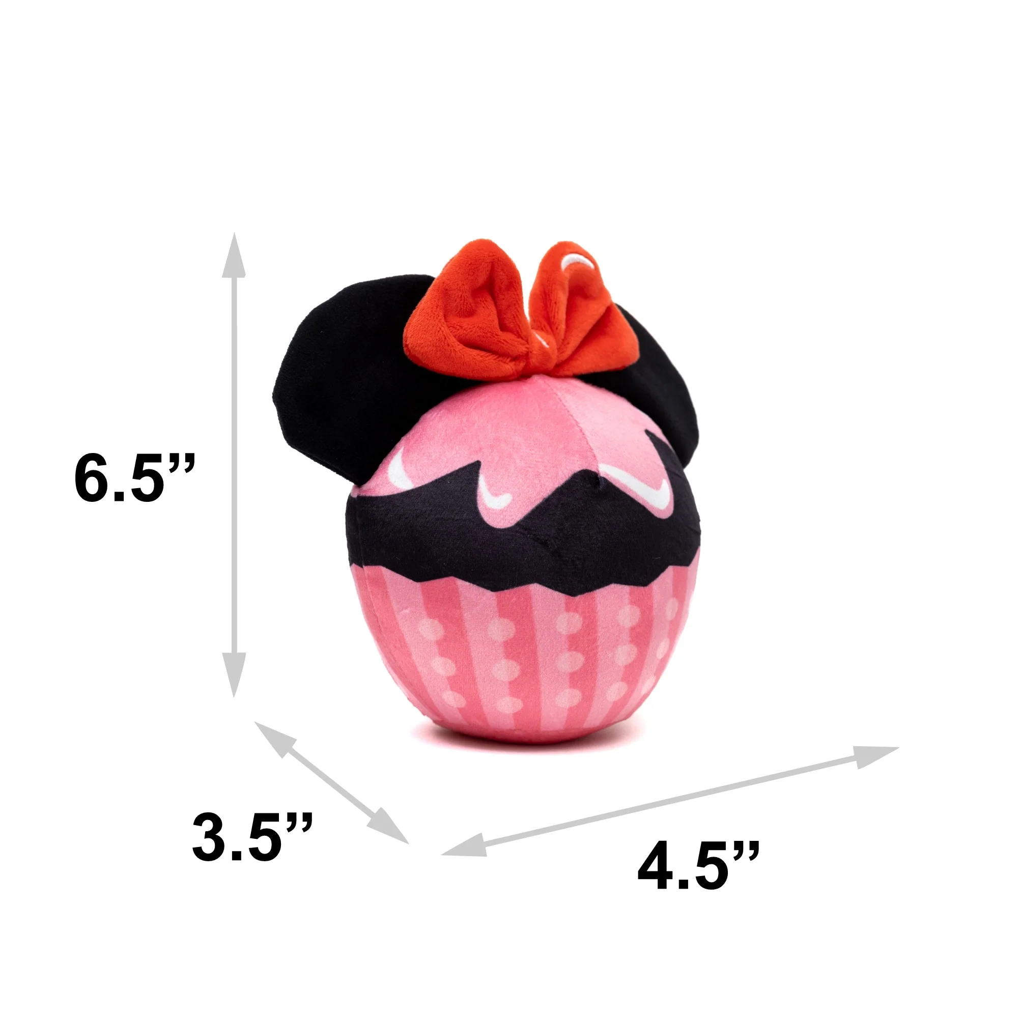 Dog Toy Squeaker Plush - Minnie Mouse Cupcake with Ears and Bow - Image 5