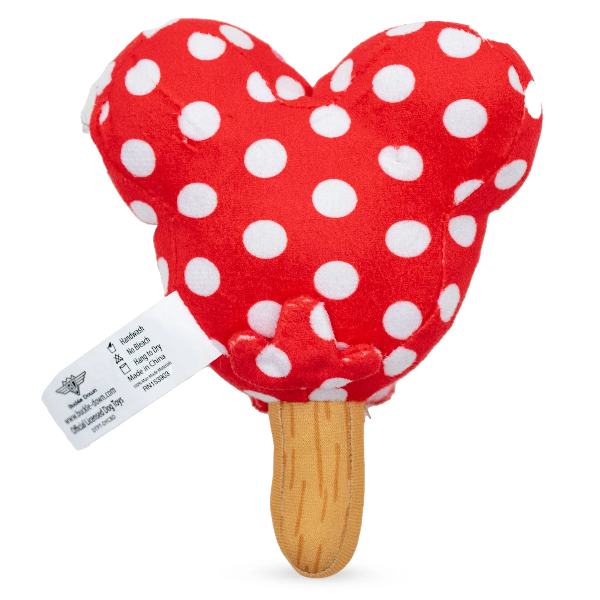 Dog Toy Squeaker Plush - Minnie Mouse Ice Cream with Ears and Bow Red - Image 2
