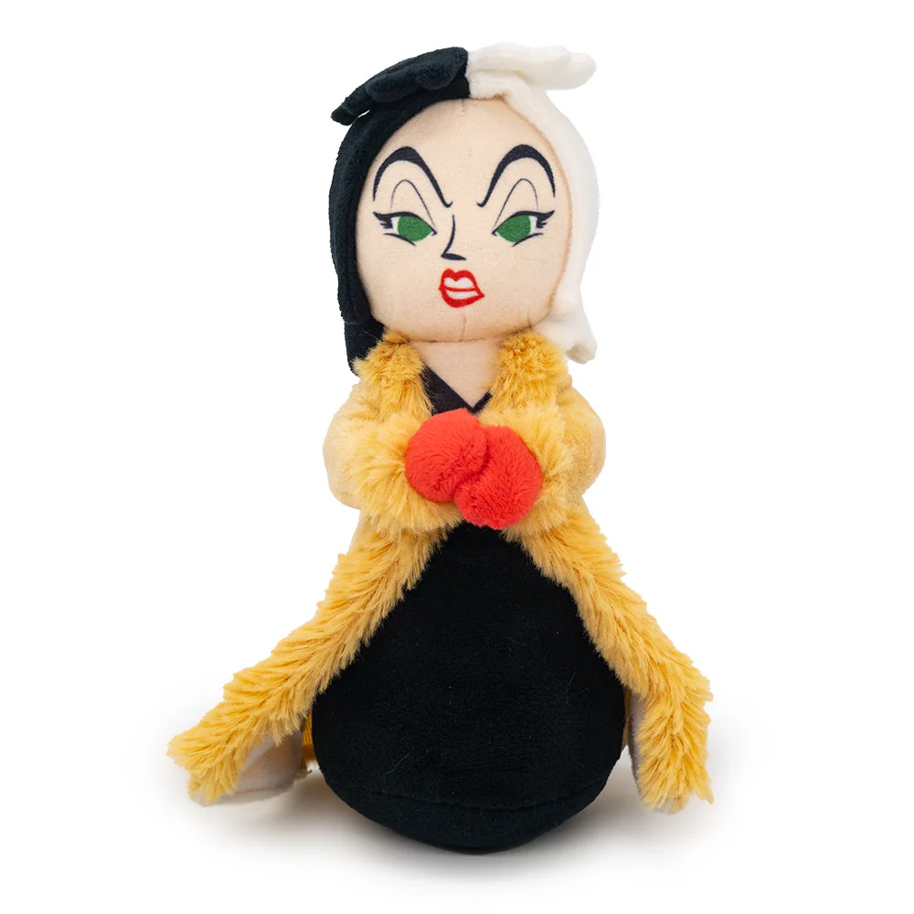 Dog Toy Squeaker Plush - One Hundred and One Dalmatians Villain Cruella de Vil Full Body Standing Pose
