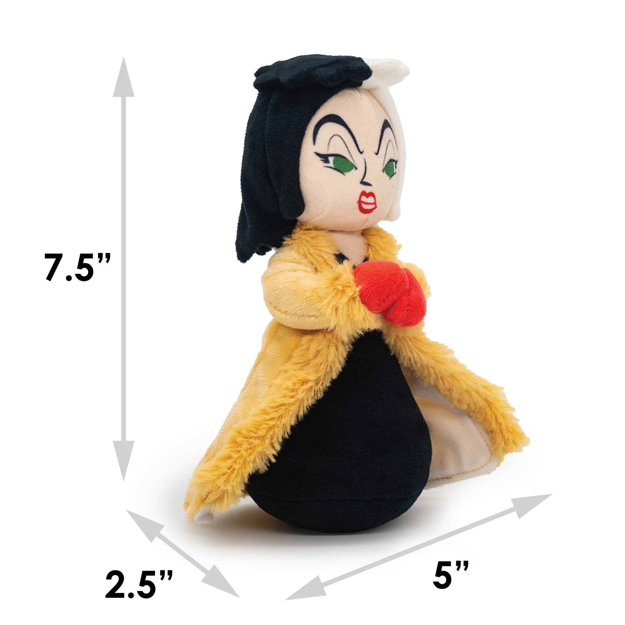 Dog Toy Squeaker Plush - One Hundred and One Dalmatians Villain Cruella de Vil Full Body Standing Pose - Image 4