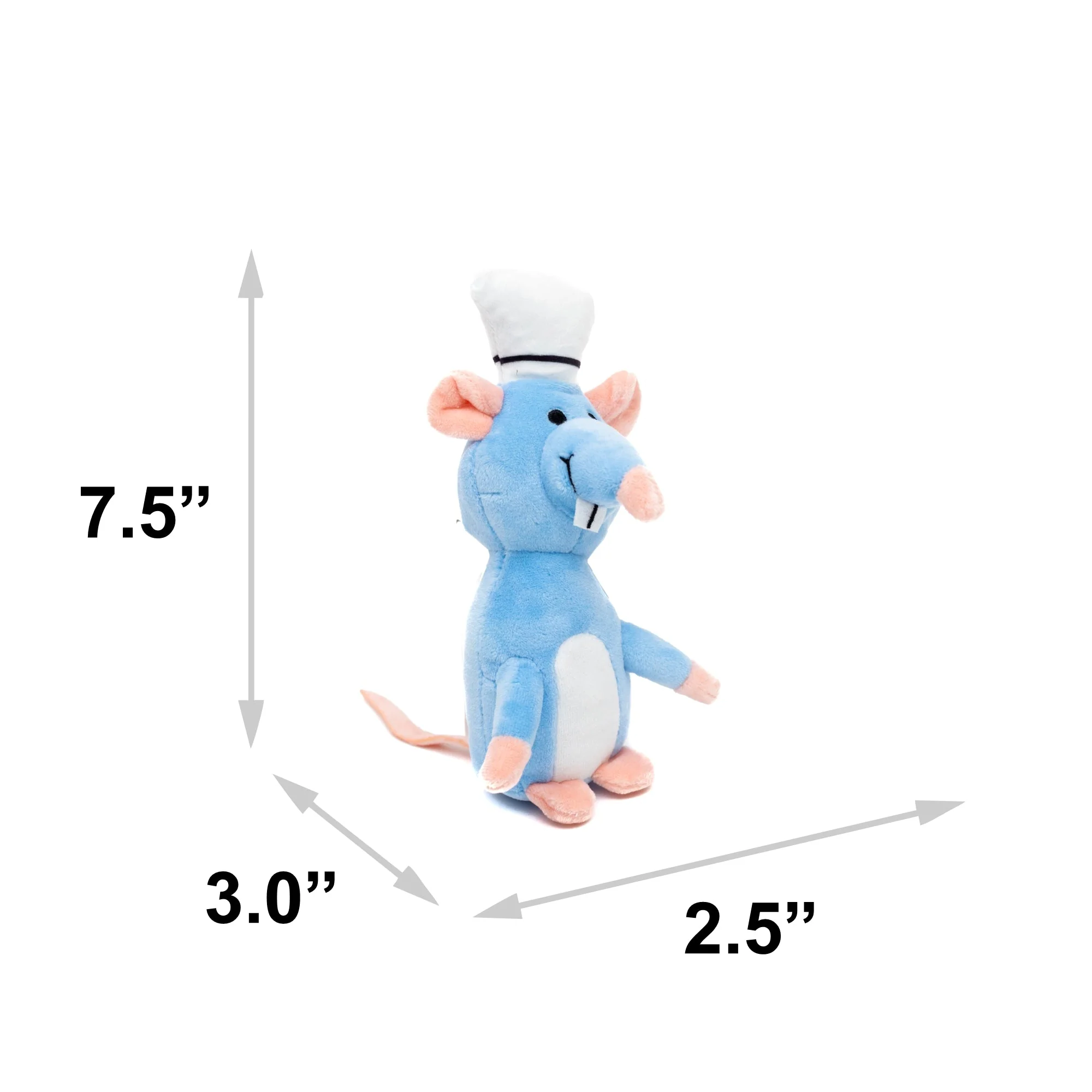 Dog Toy Squeaker Plush - Ratatouille Chef Remy Rat Full Body Pose - Image 5