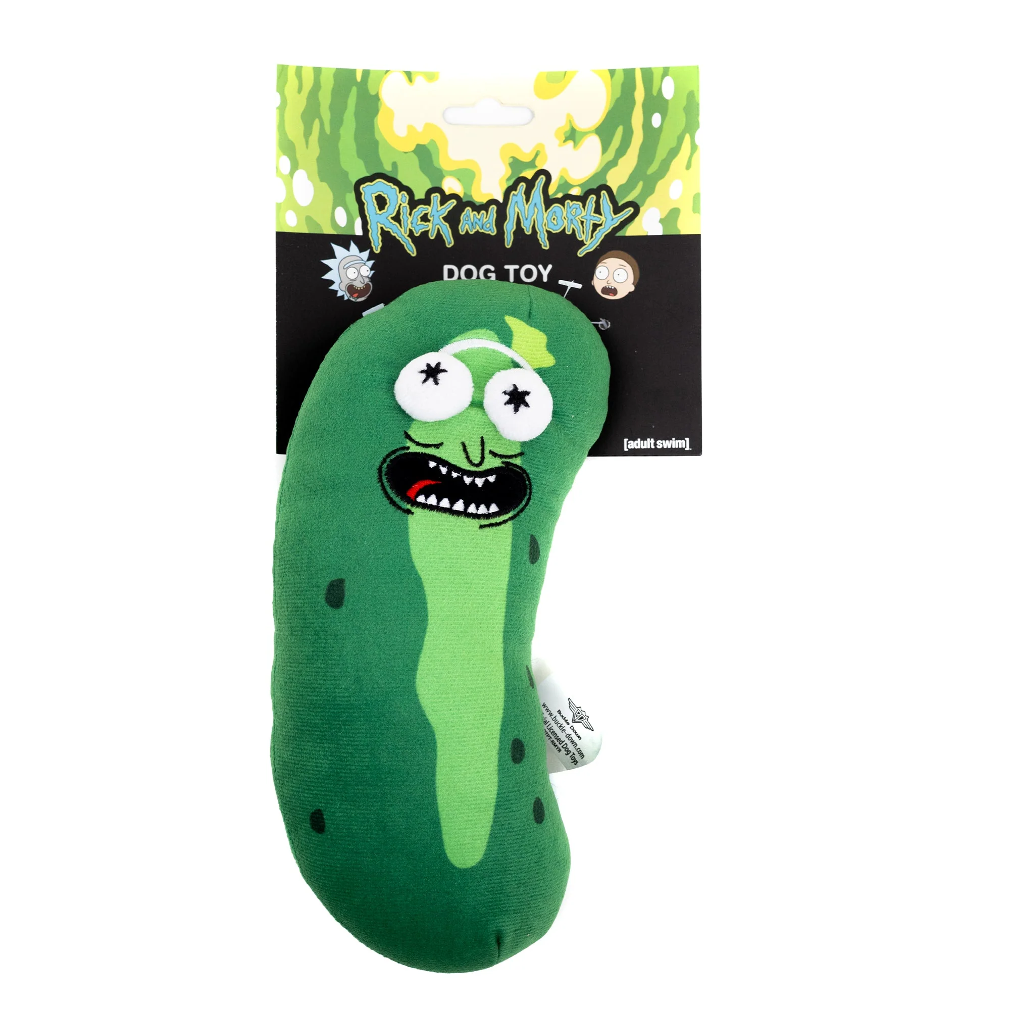 Dog Toy Squeaker Plush - Rick and Morty Pickle Rick Pose Greens - Image 3