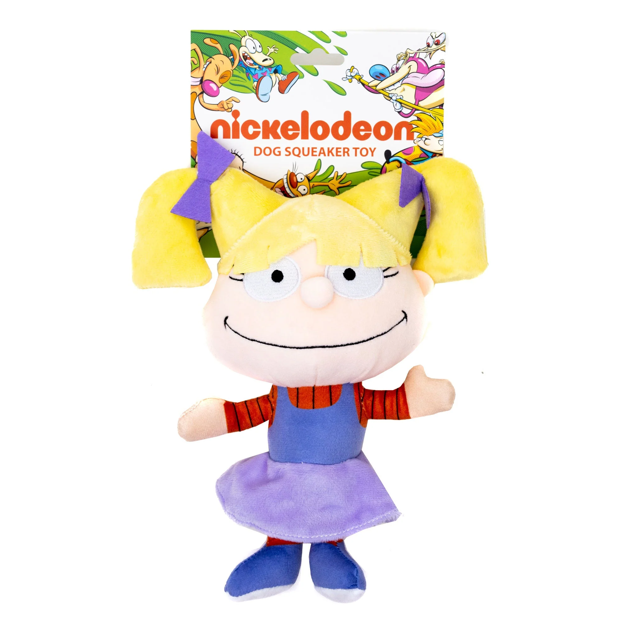 Dog Toy Squeaker Plush - Rugrats Angelica Pickles Full Body Sitting Pose - Image 3