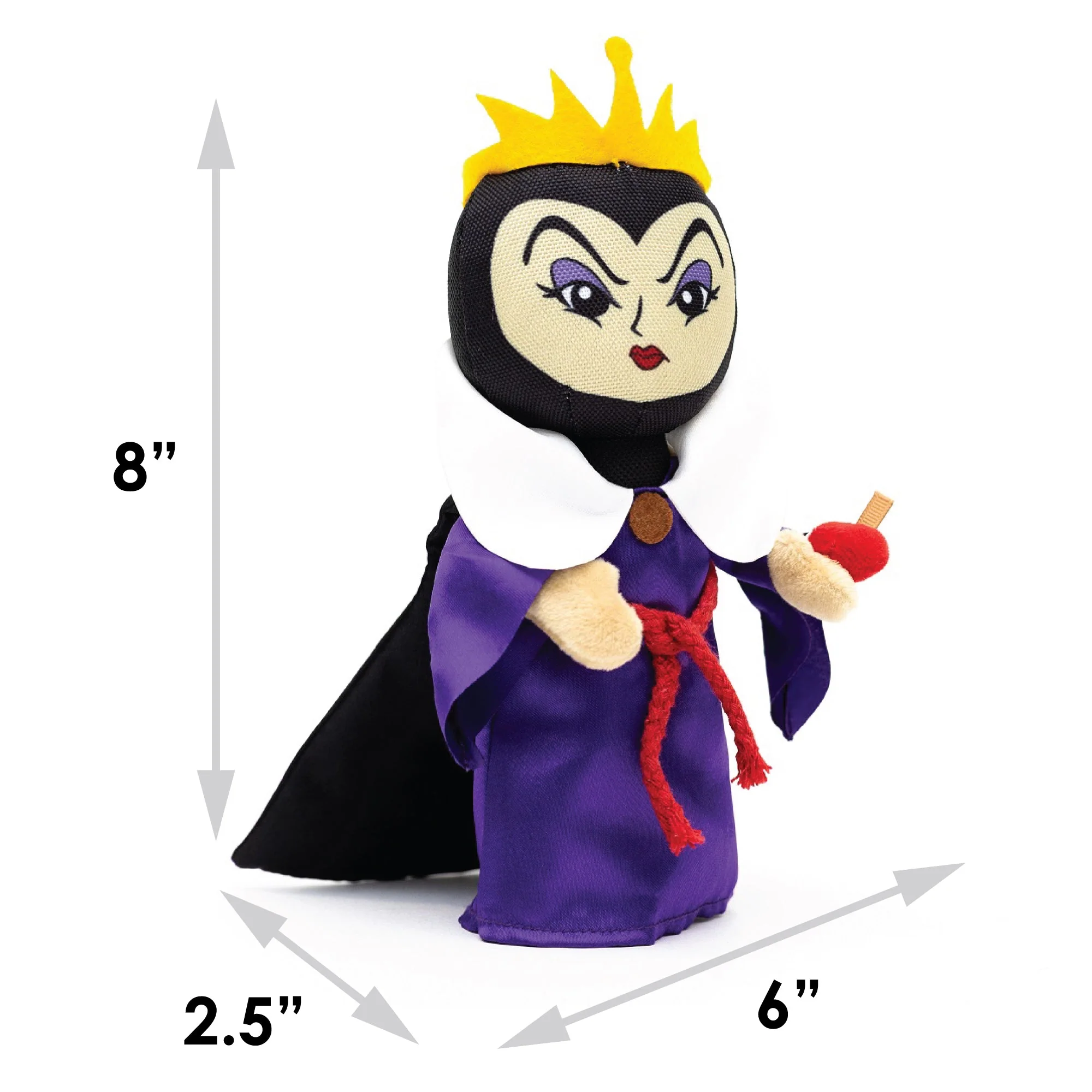 Dog Toy Squeaker Plush - Snow White Villain the Evil Queen with Apple Full Body Standing Pose - Image 4