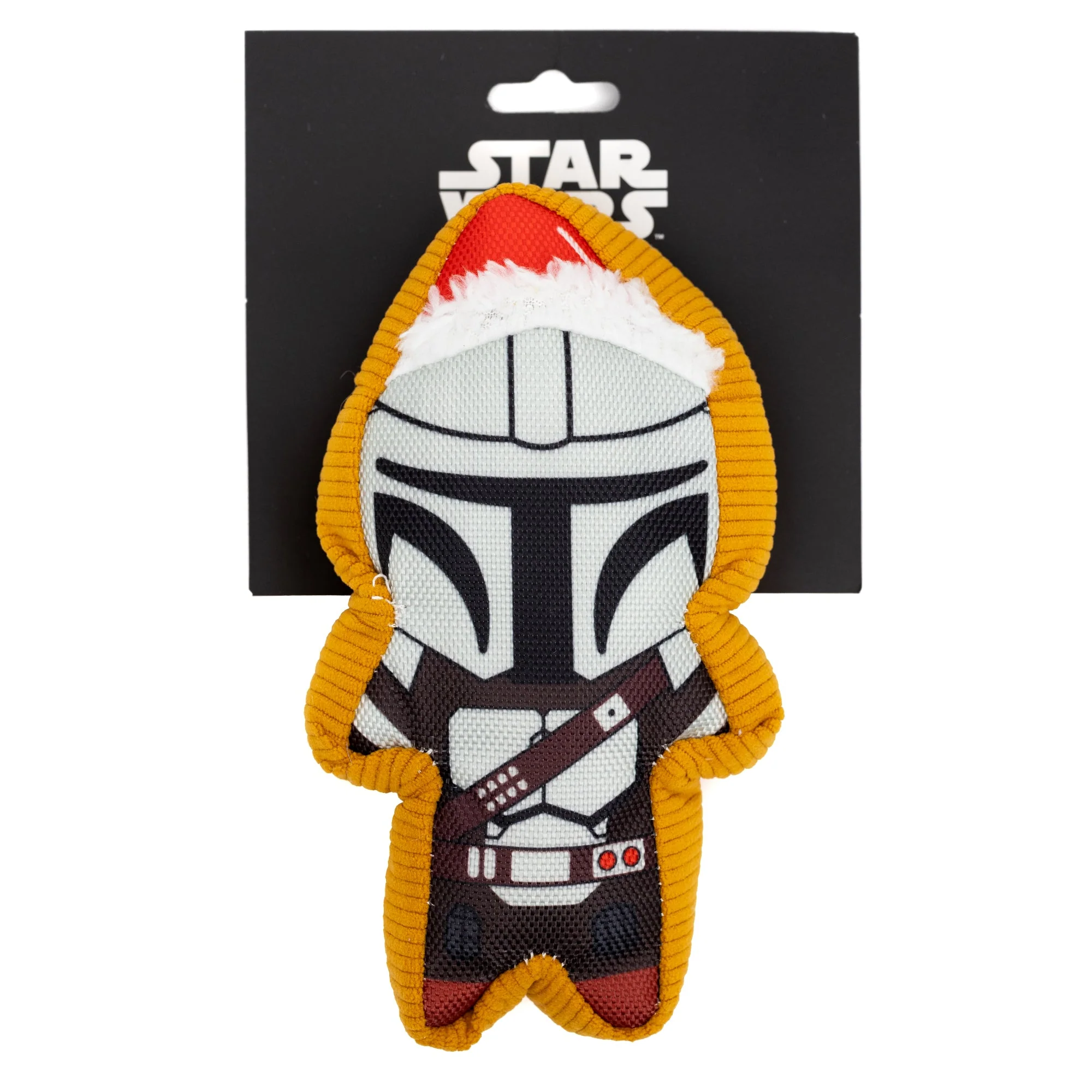 Dog Toy Squeaker Plush - Star Wars Holiday Mandalorian Santa Cookie Replica - Image 4