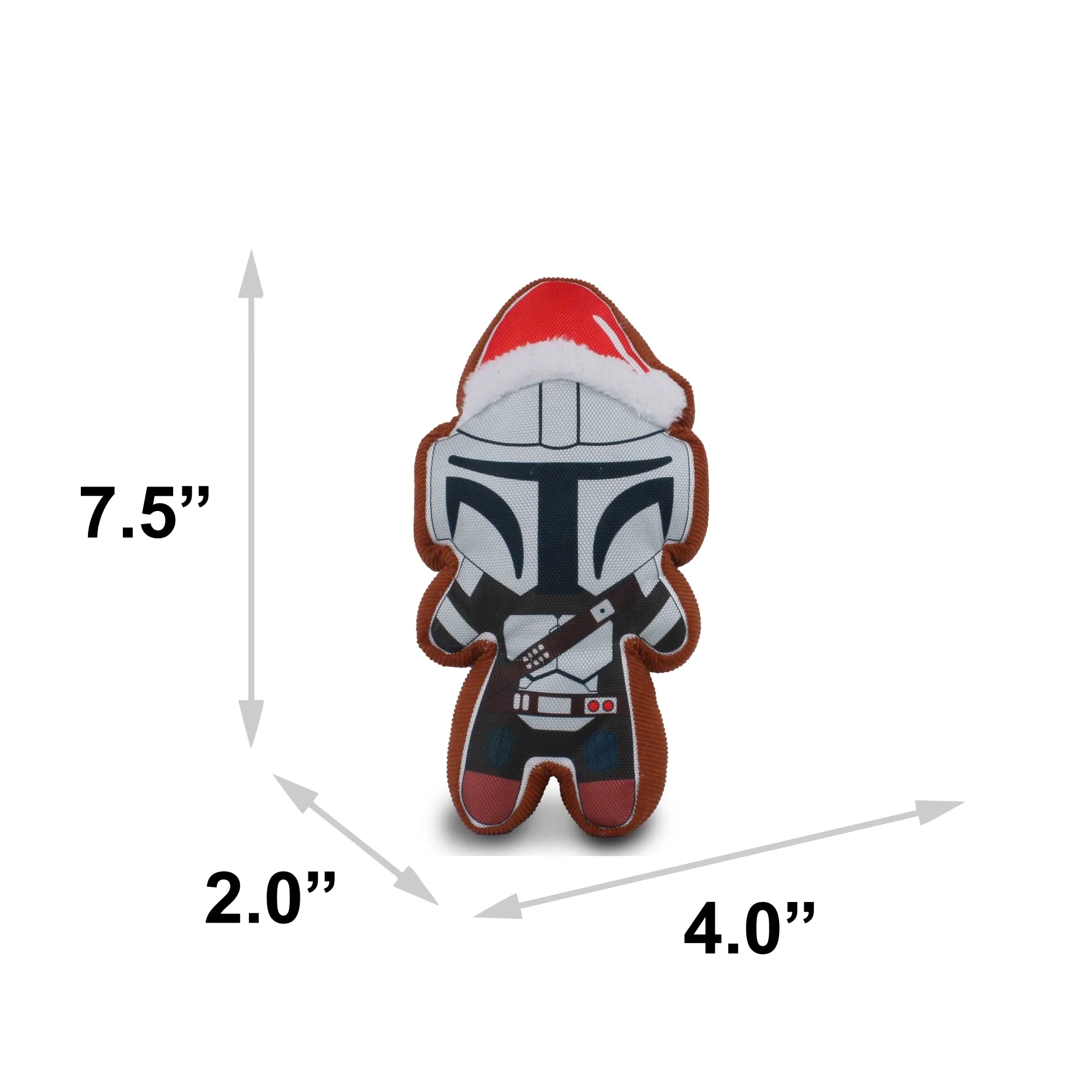 Dog Toy Squeaker Plush - Star Wars Holiday Mandalorian Santa Cookie Replica - Image 5