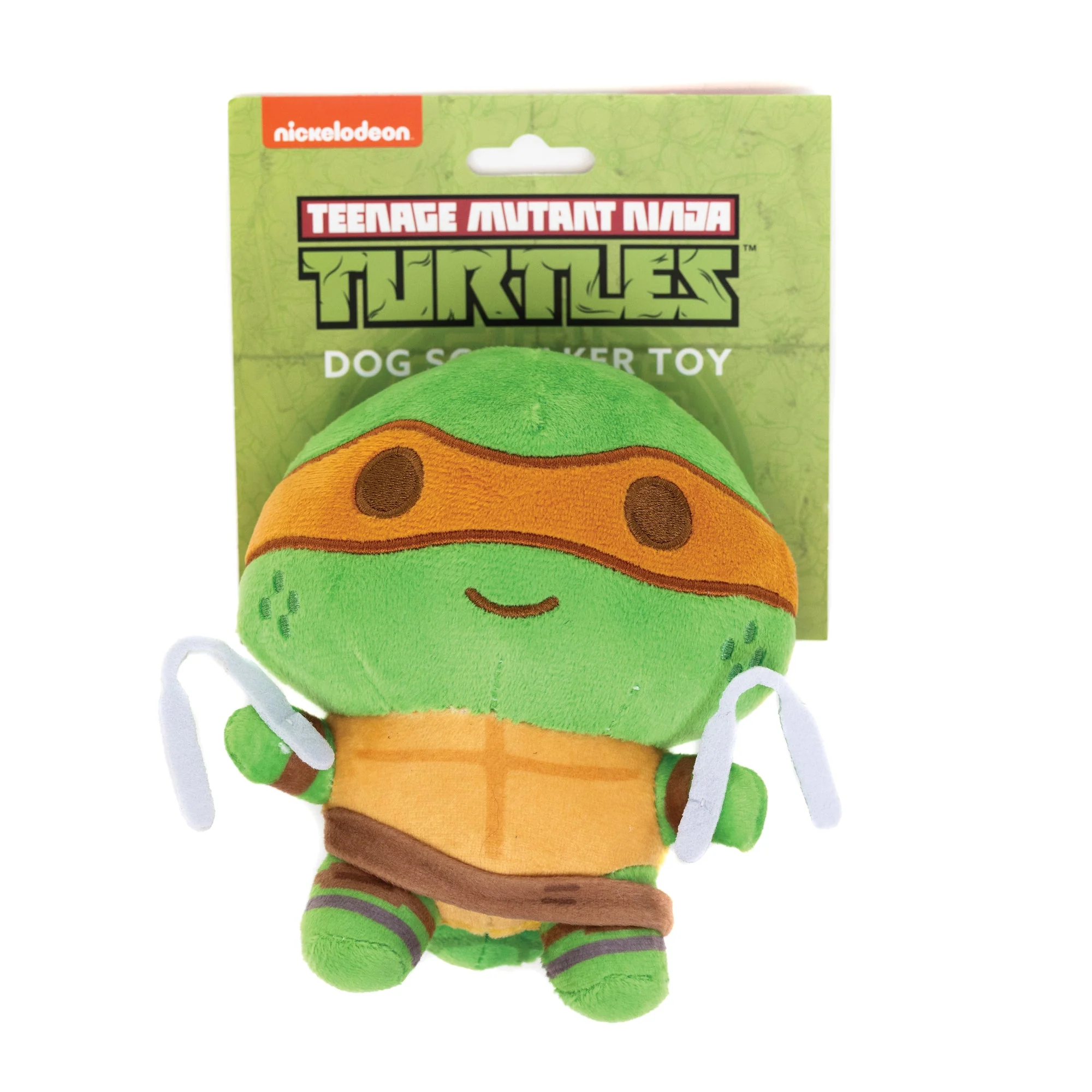 Dog Toy Squeaker Plush - Teenage Mutant Ninja Turtles Michelangelo Full Body Nunchucks Pose Orange - Image 4