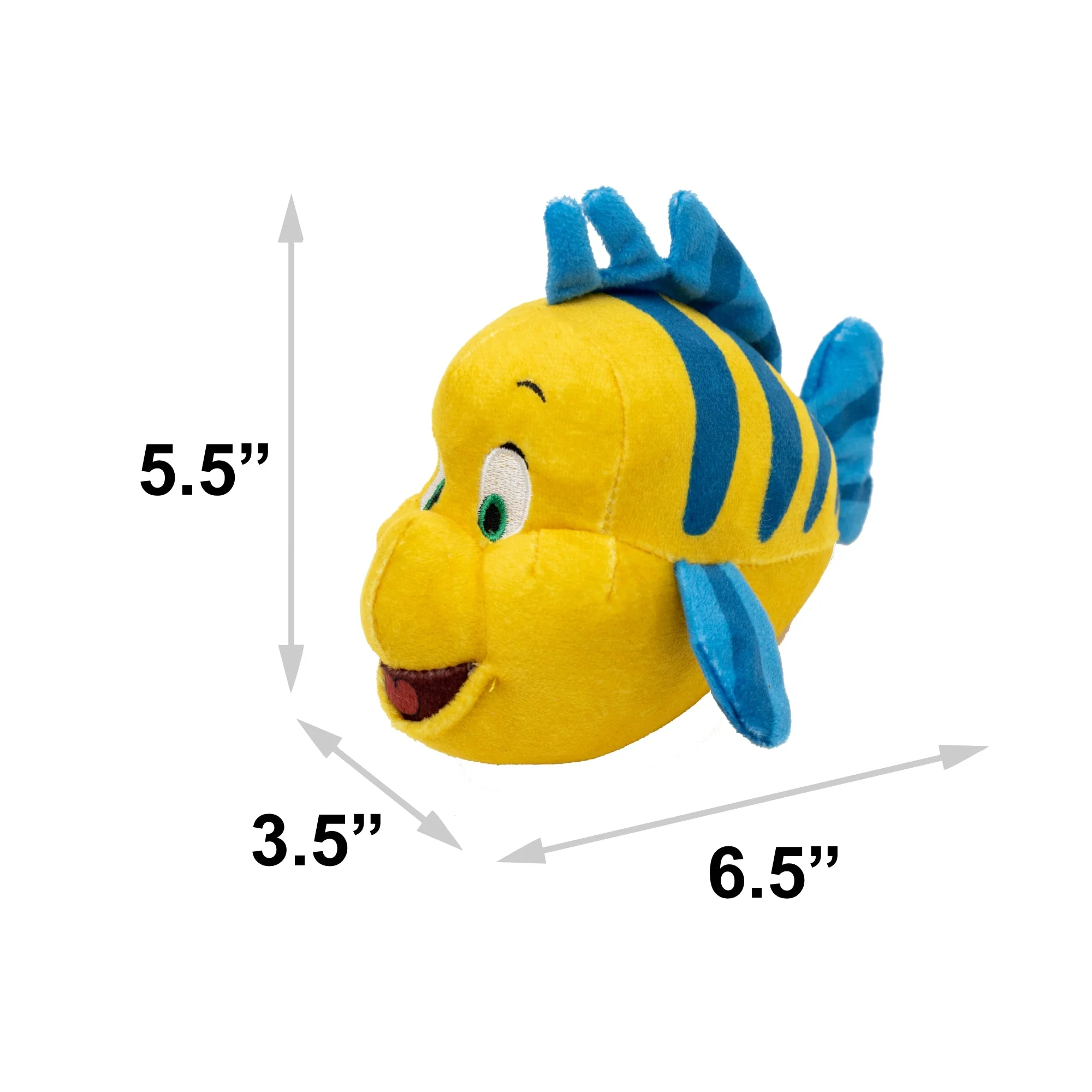 Dog Toy Squeaker Plush - The Little Mermaid Flounder Full Body Pose - Image 3