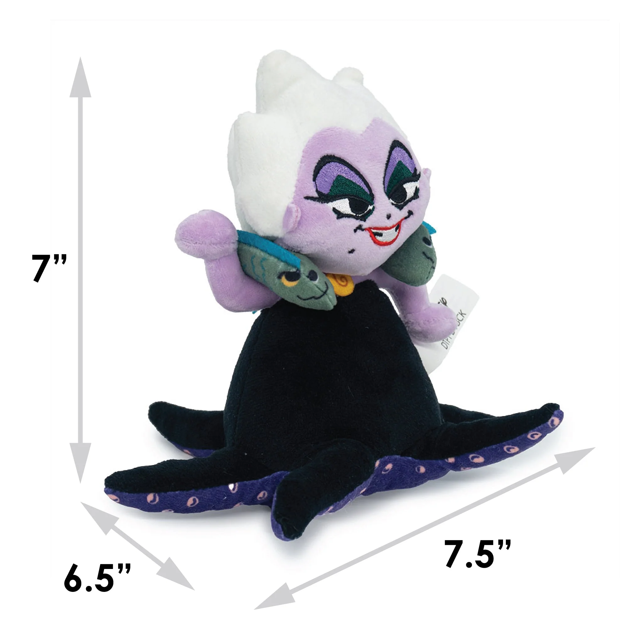 Dog Toy Squeaker Plush - The Little Mermaid Villain Ursula Full Body Pose with Flotsam and Jetsam - Image 4
